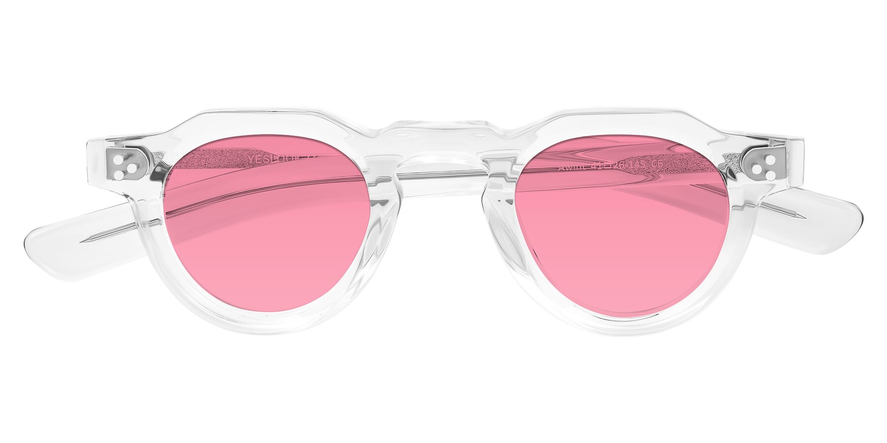 Folded Front of Awint in Clear with Pink Tinted Lenses