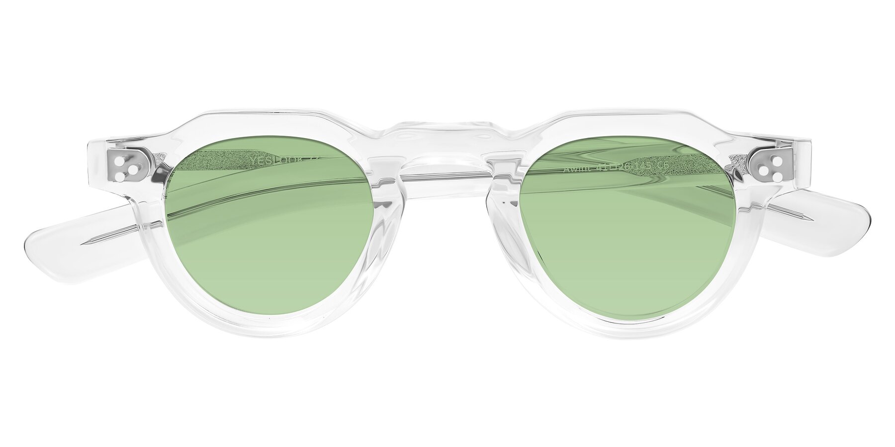 Folded Front of Awint in Clear with Medium Green Tinted Lenses