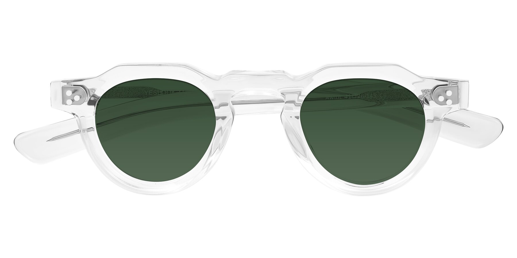 Folded Front of Awint in Clear with Green Tinted Lenses