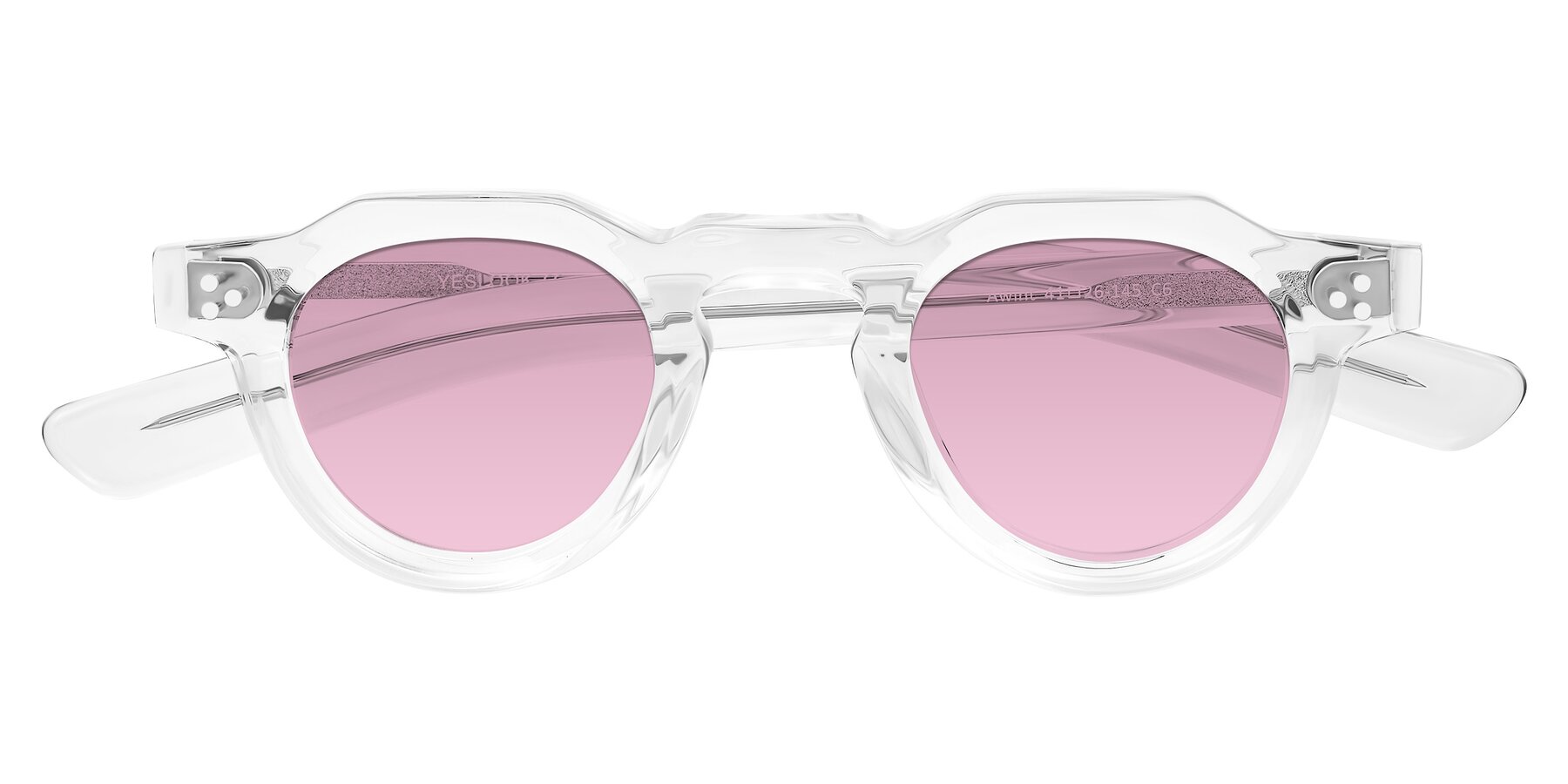Folded Front of Awint in Clear with Light Wine Tinted Lenses