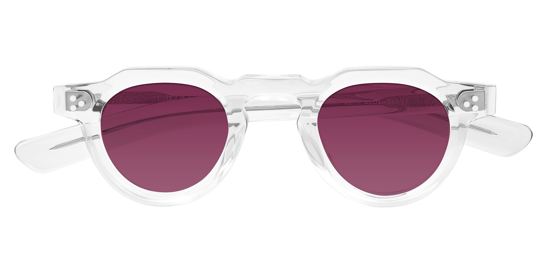 Folded Front of Awint in Clear with Wine Tinted Lenses