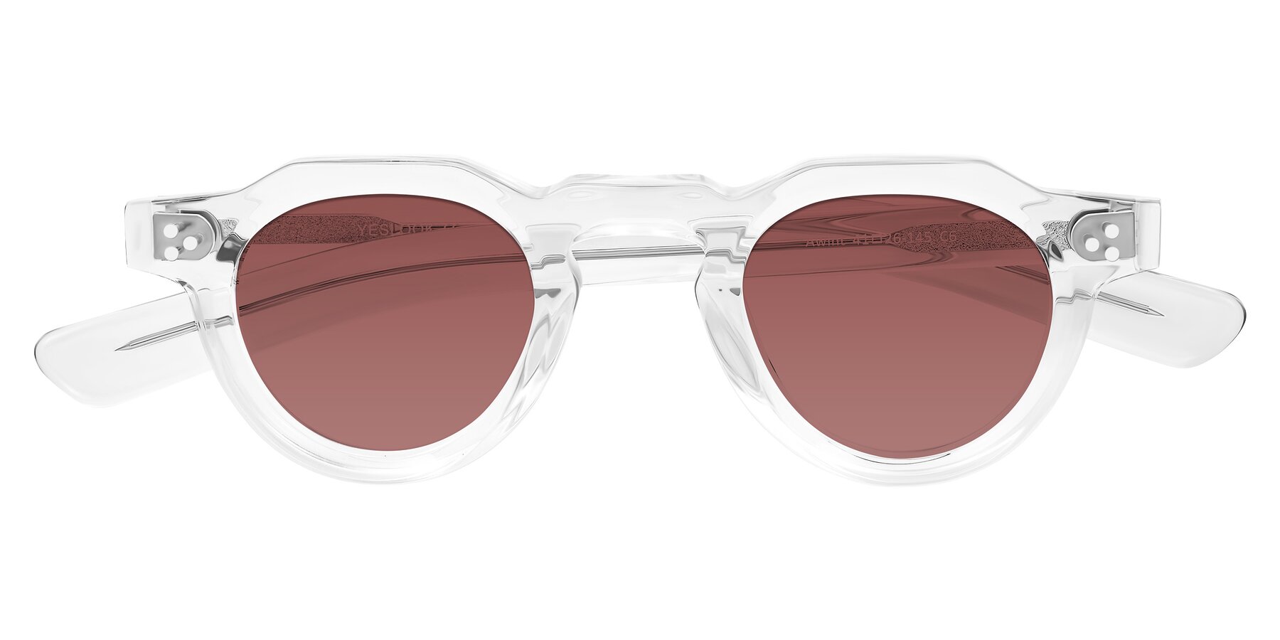 Folded Front of Awint in Clear with Garnet Tinted Lenses