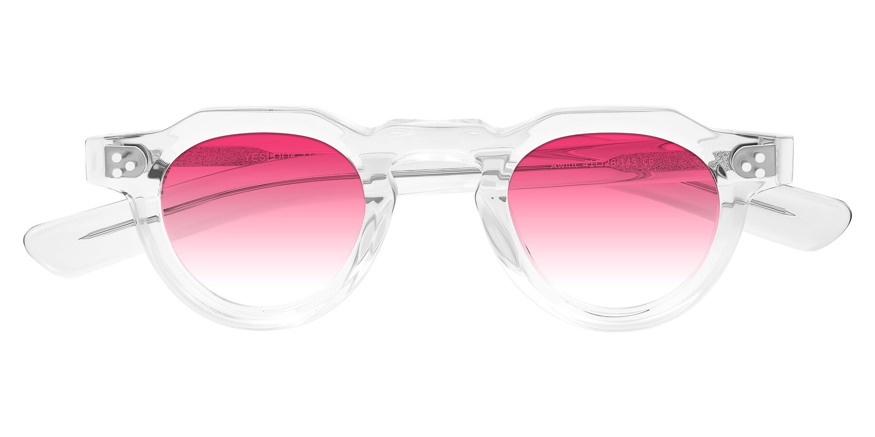 Folded Front of Awint in Clear with Pink Gradient Lenses