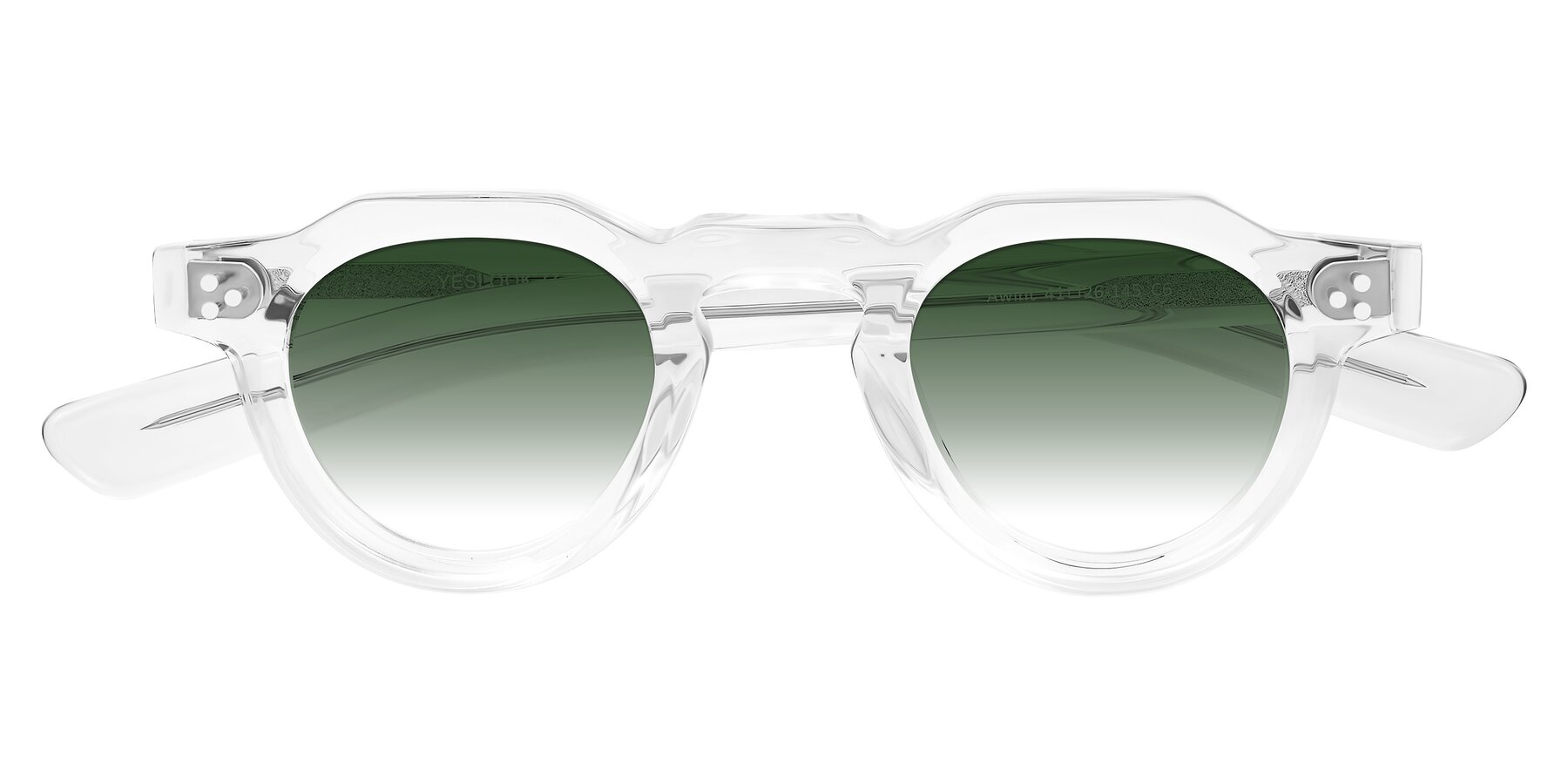 Folded Front of Awint in Clear with Green Gradient Lenses