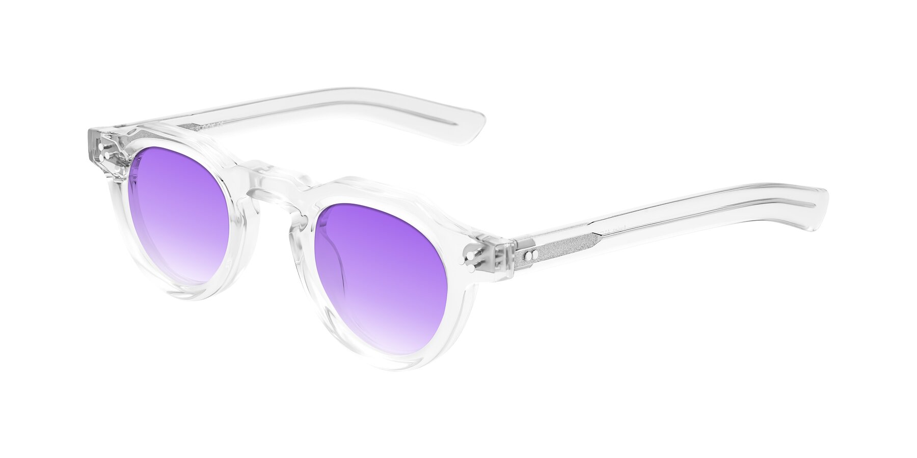 Angle of Awint in Clear with Purple Gradient Lenses