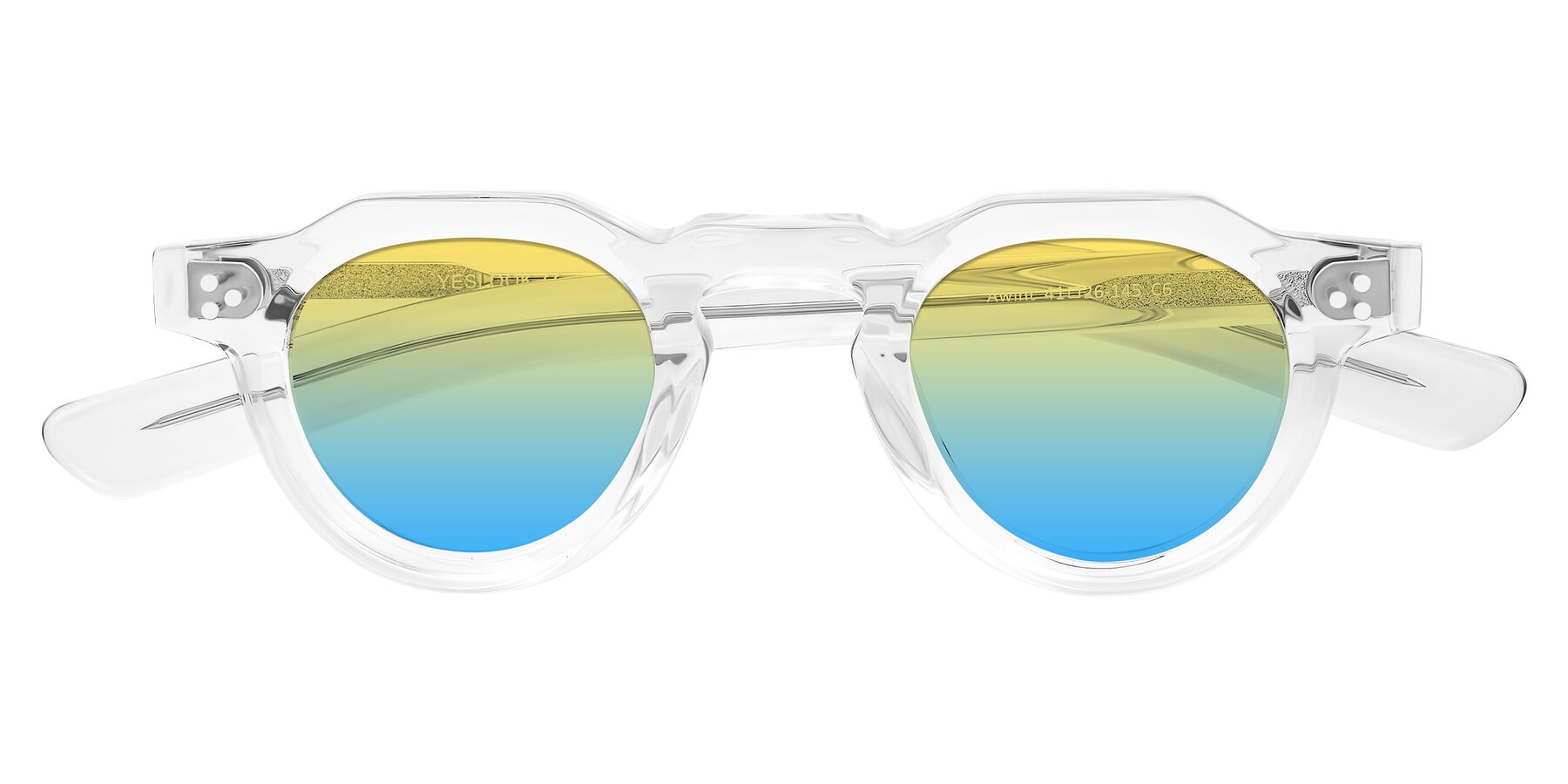 Folded Front of Awint in Clear with Yellow / Blue Gradient Lenses