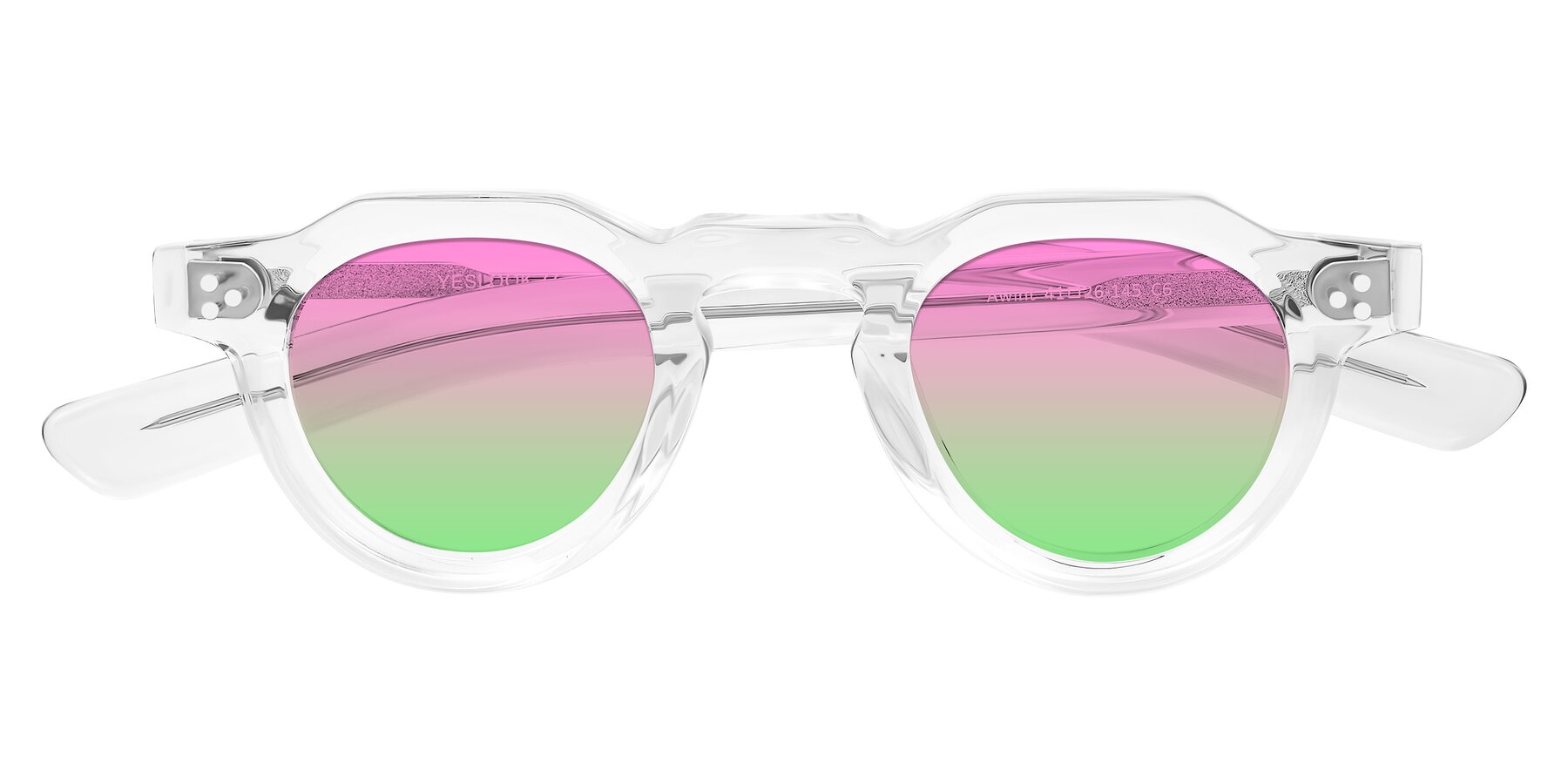 Folded Front of Awint in Clear with Pink / Green Gradient Lenses