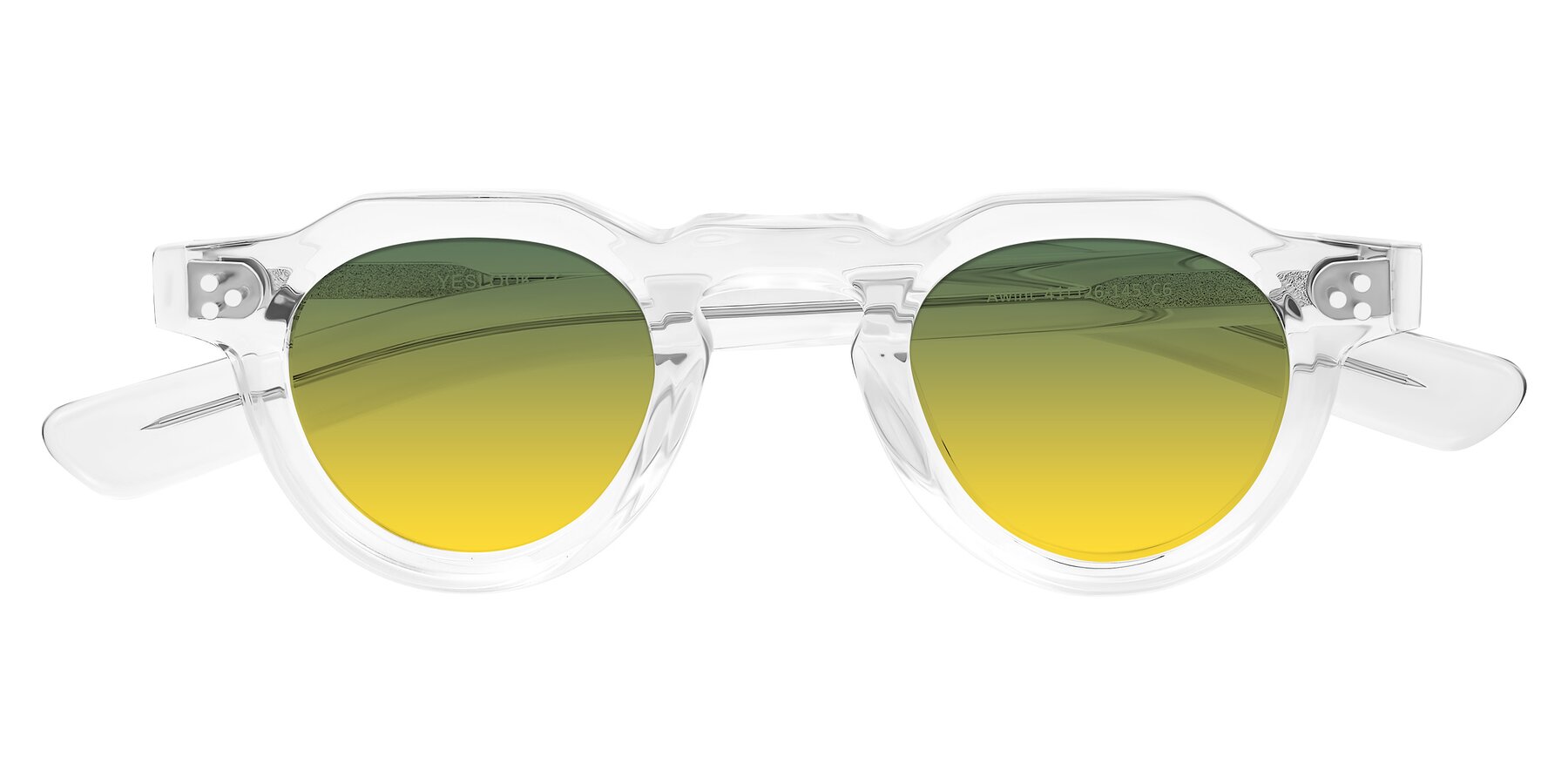Folded Front of Awint in Clear with Green / Yellow Gradient Lenses