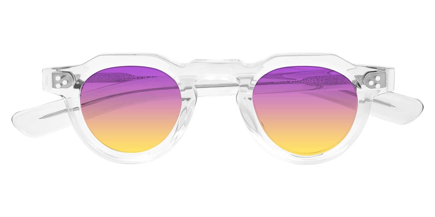 Folded Front of Awint in Clear with Purple / Yellow Gradient Lenses