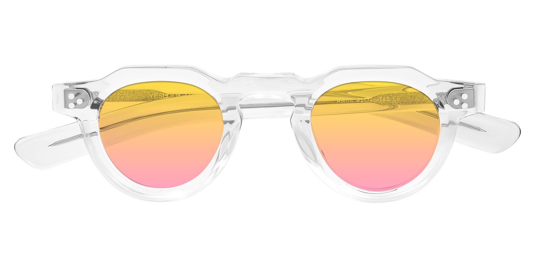 Folded Front of Awint in Clear with Yellow / Pink Gradient Lenses
