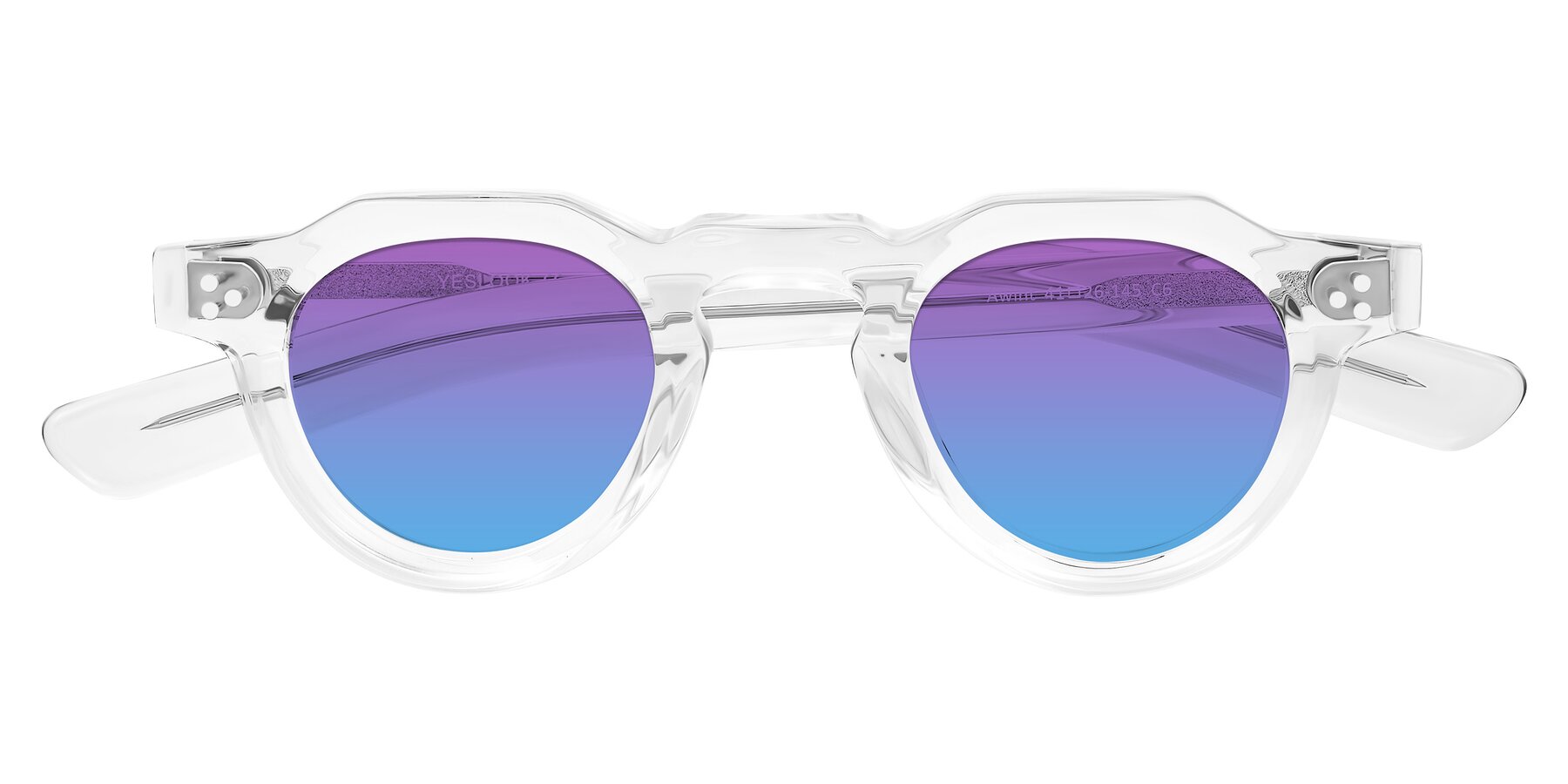 Folded Front of Awint in Clear with Purple / Blue Gradient Lenses