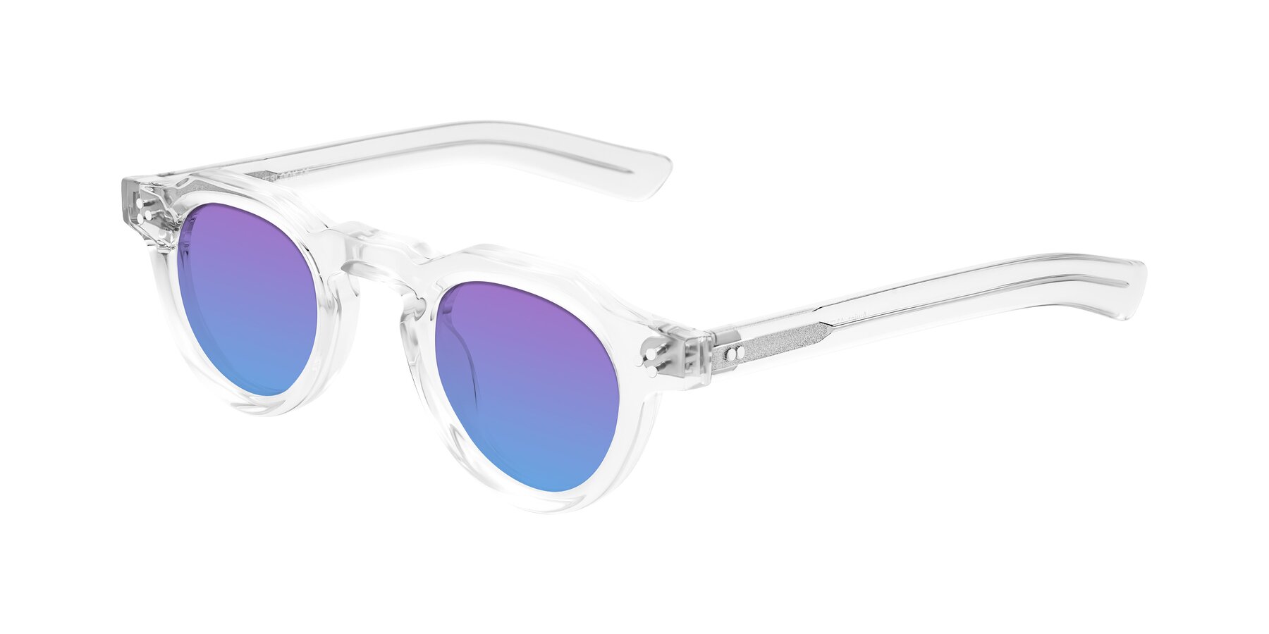 Angle of Awint in Clear with Purple / Blue Gradient Lenses