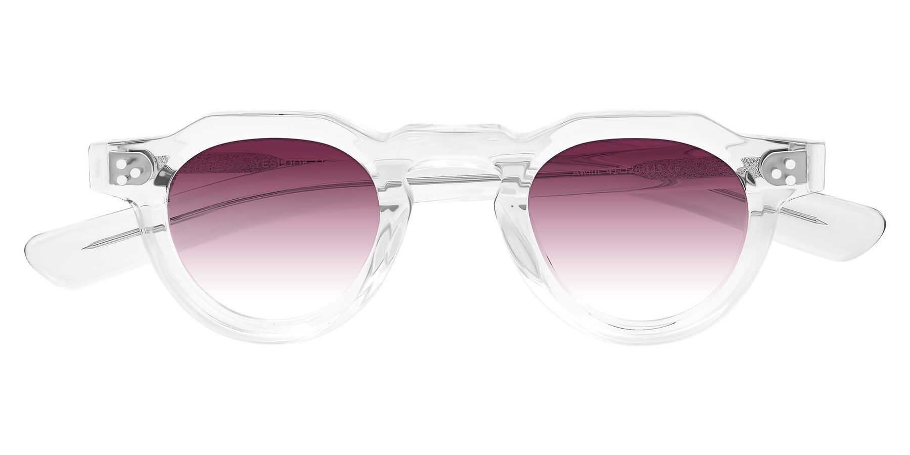 Folded Front of Awint in Clear with Wine Gradient Lenses