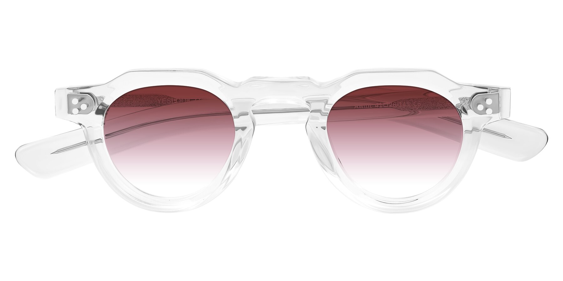 Folded Front of Awint in Clear with Garnet Gradient Lenses