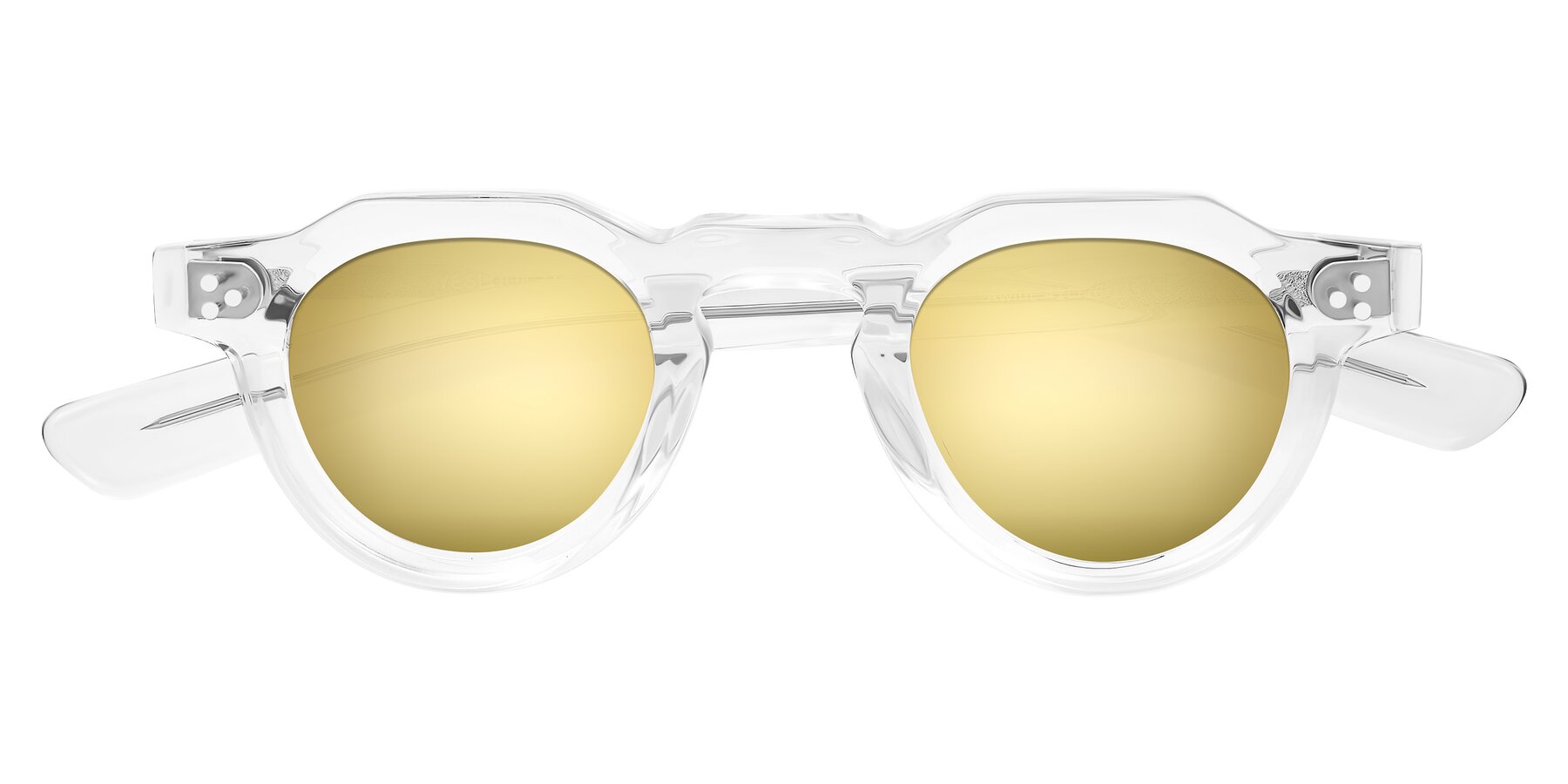 Folded Front of Awint in Clear with Gold Mirrored Lenses
