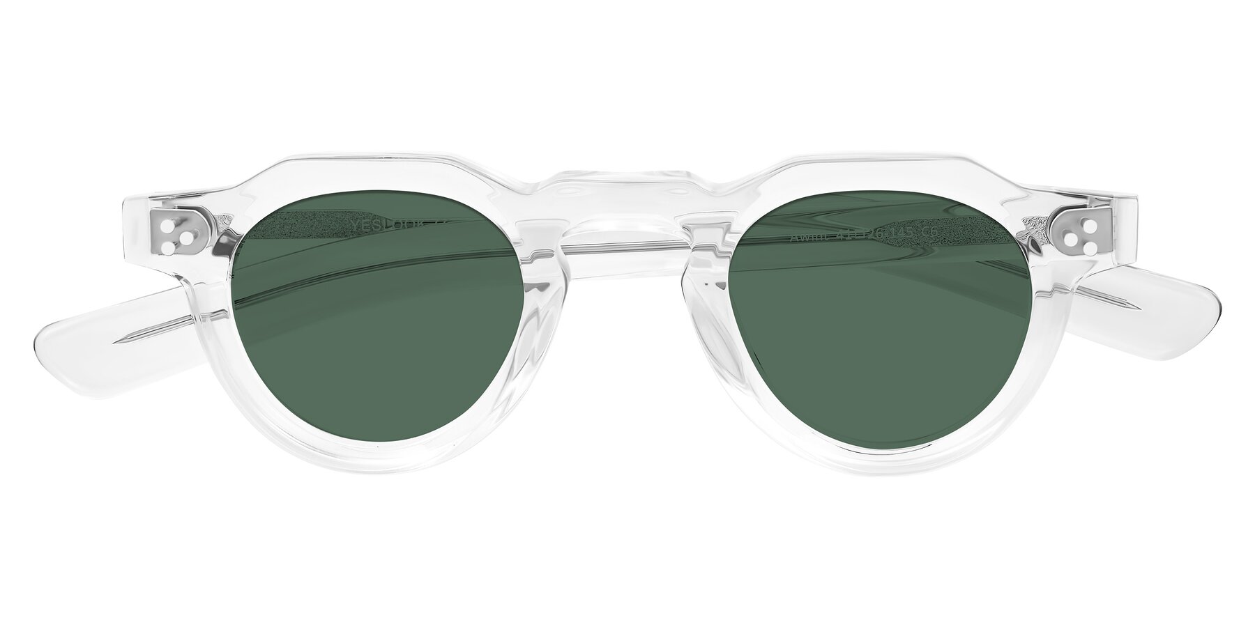 Folded Front of Awint in Clear with Green Polarized Lenses