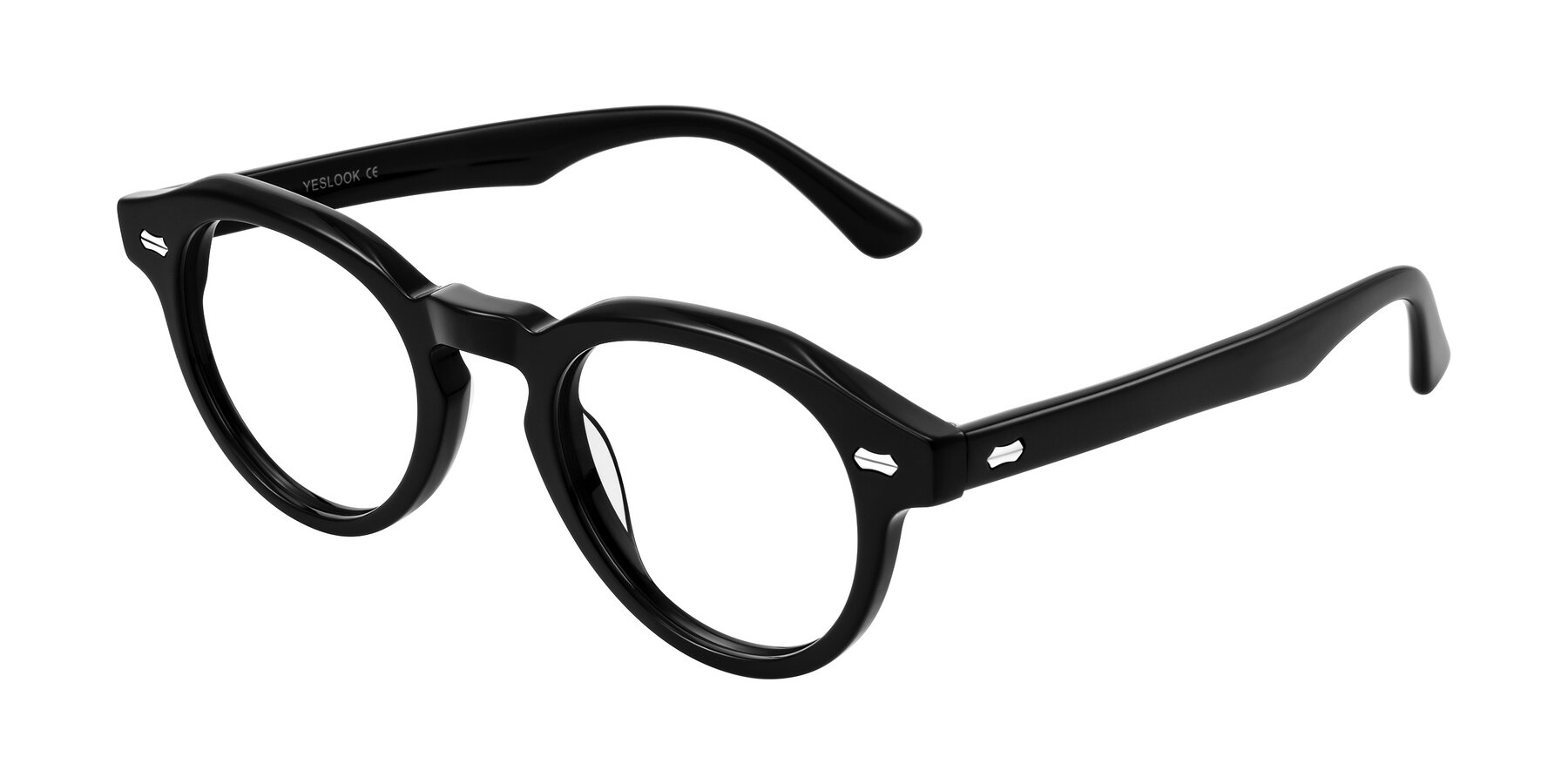 Angle of Aloul in Black with Clear Blue Light Blocking Lenses