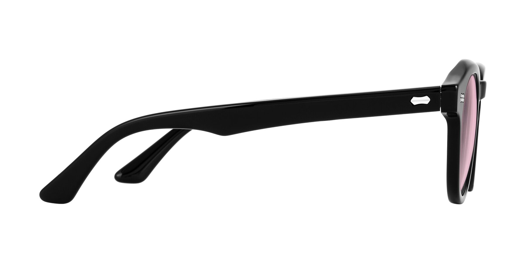 Side of Aloul in Black with Light Pink Tinted Lenses