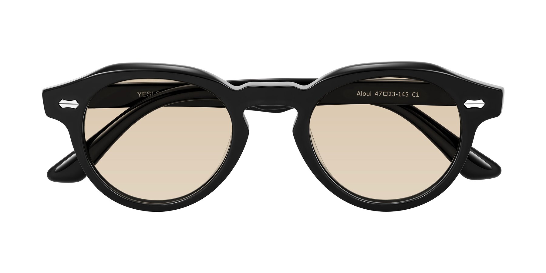 Folded Front of Aloul in Black with Light Brown Tinted Lenses