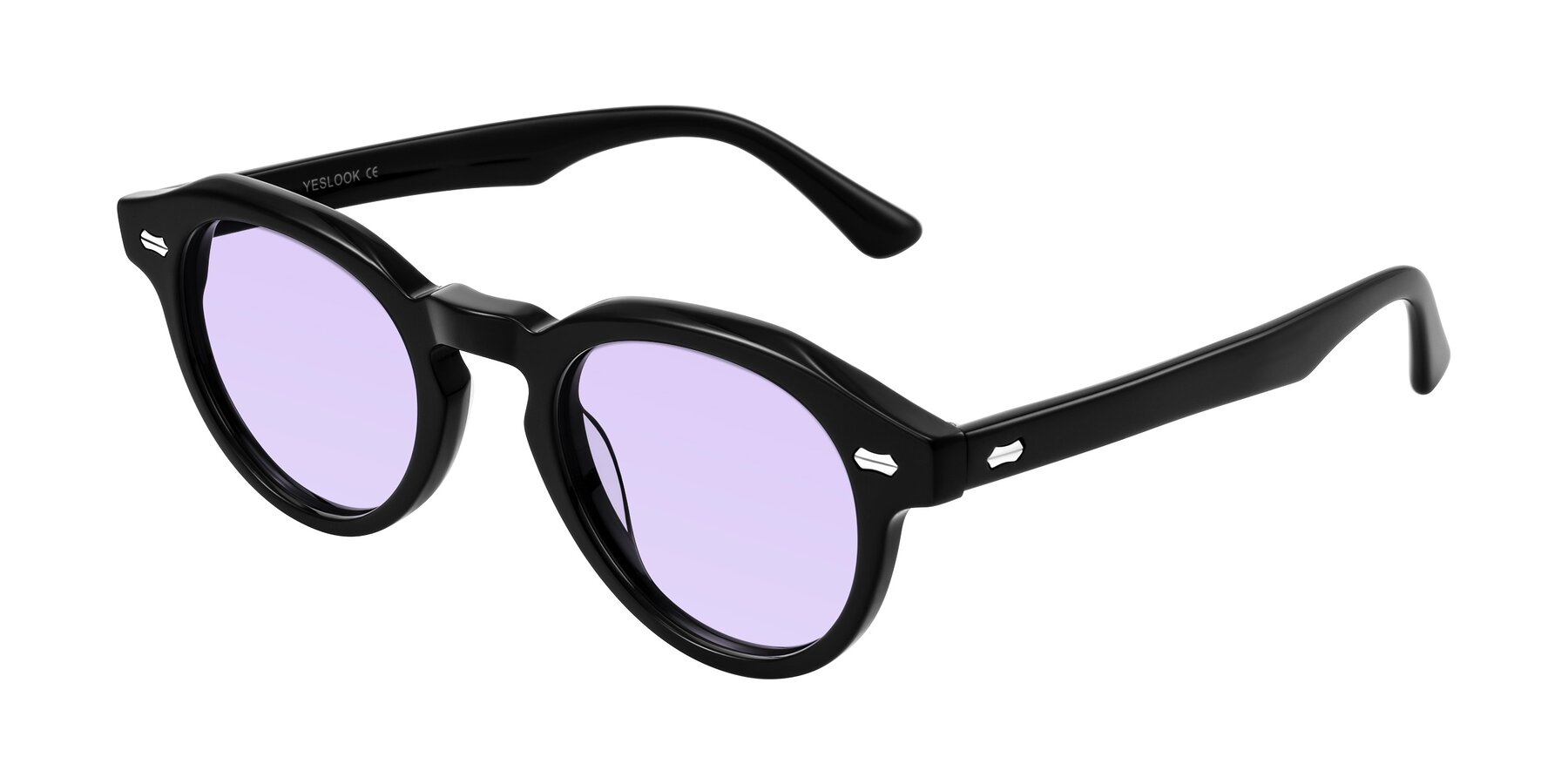Angle of Aloul in Black with Light Purple Tinted Lenses