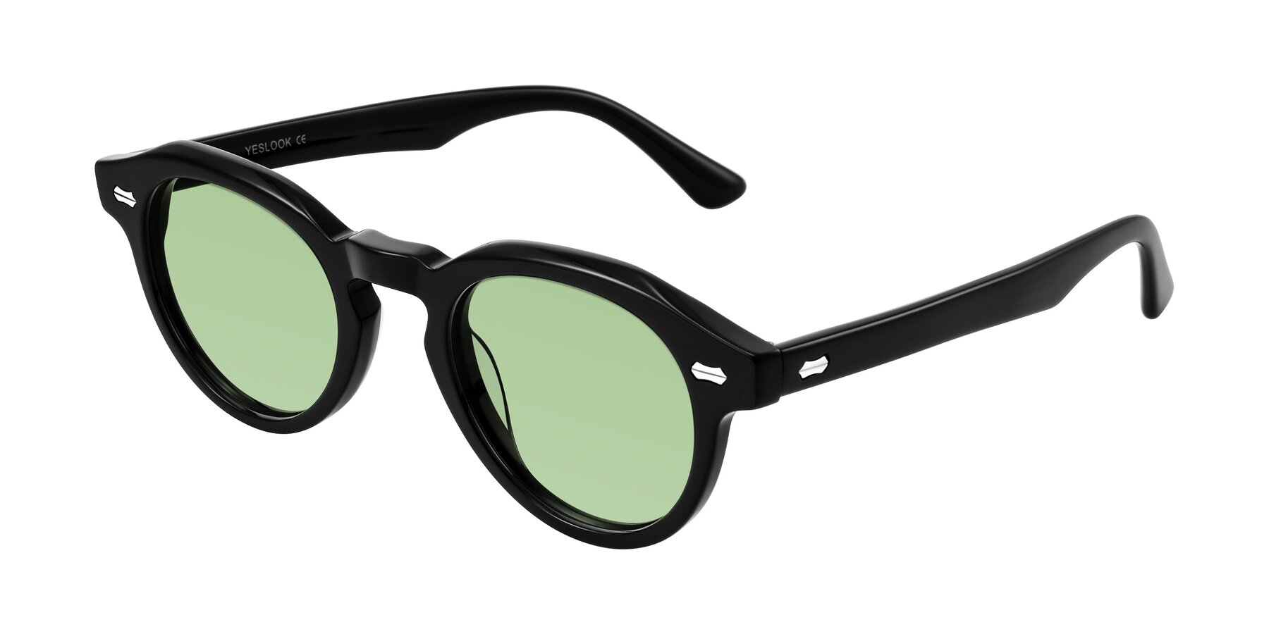 Angle of Aloul in Black with Medium Green Tinted Lenses