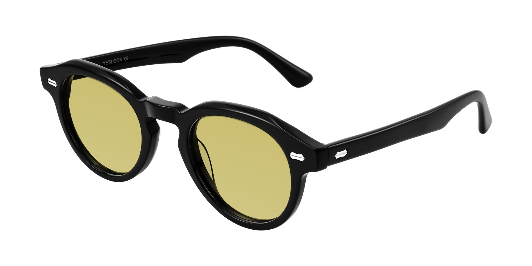 Angle of Aloul in Black with Medium Champagne Tinted Lenses