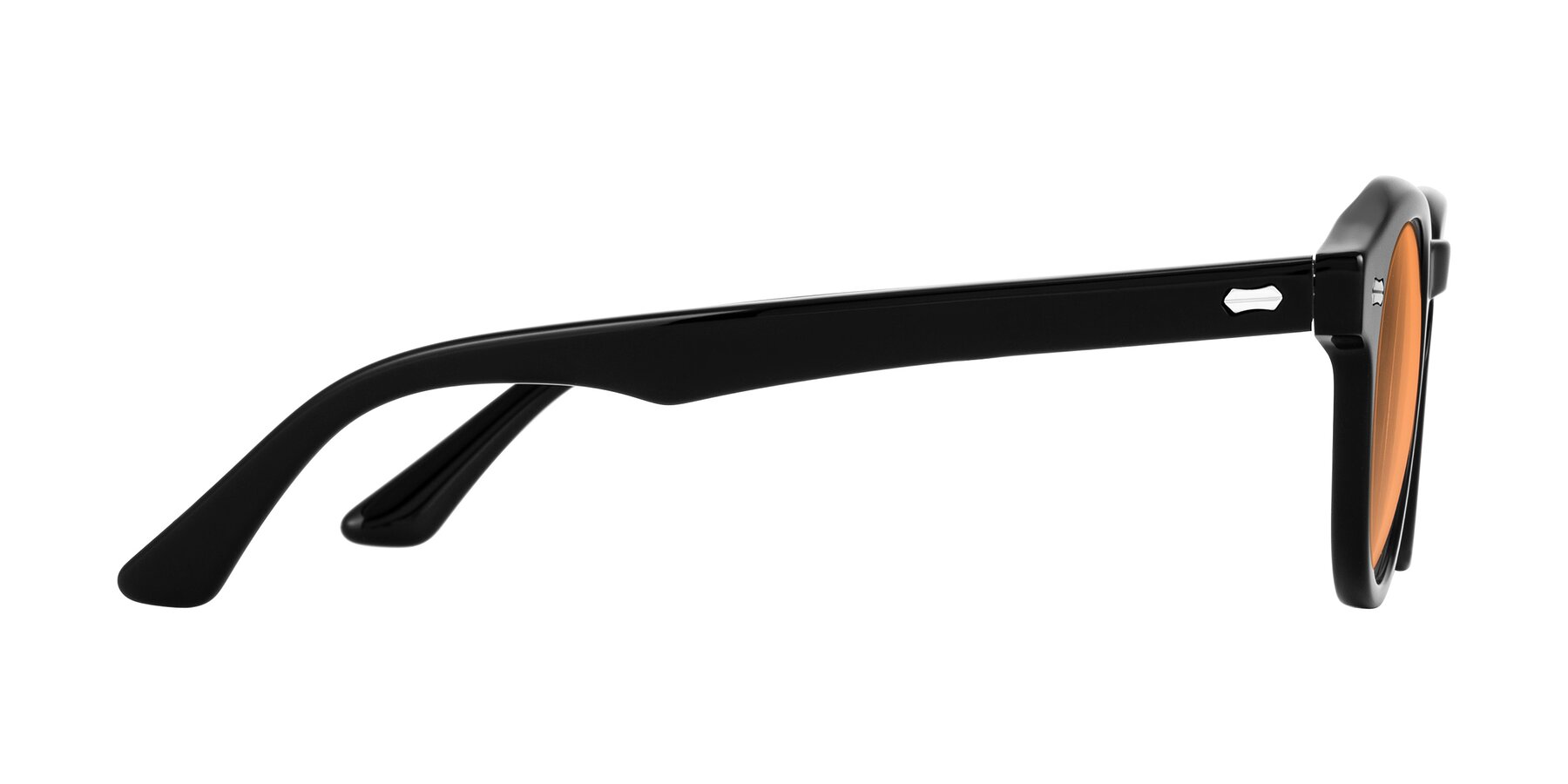 Side of Aloul in Black with Medium Orange Tinted Lenses