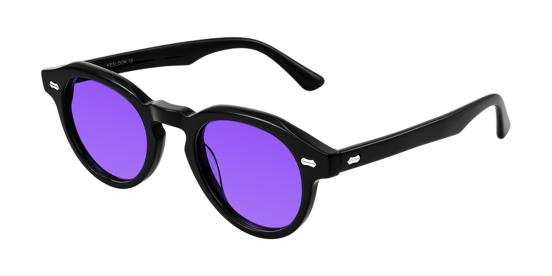 Angle of Aloul in Black with Purple Tinted Lenses