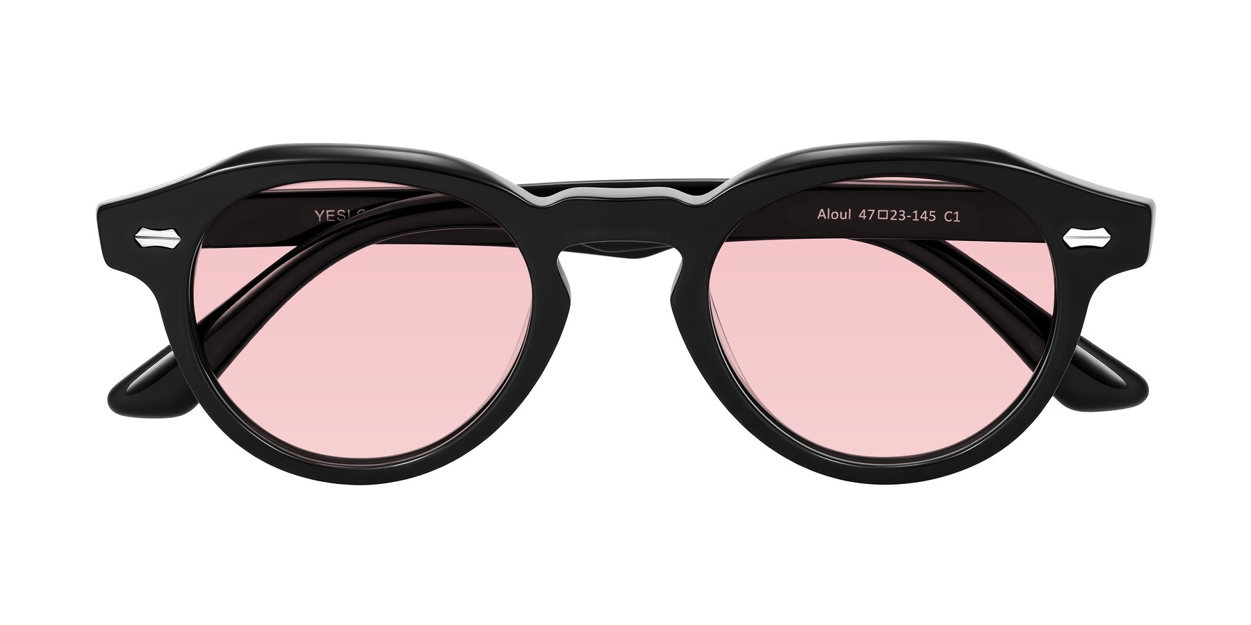 Folded Front of Aloul in Black with Light Garnet Tinted Lenses