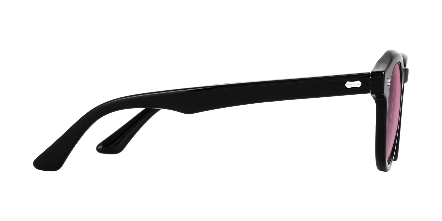 Side of Aloul in Black with Medium Wine Tinted Lenses