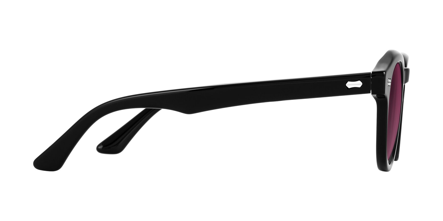 Side of Aloul in Black with Wine Tinted Lenses