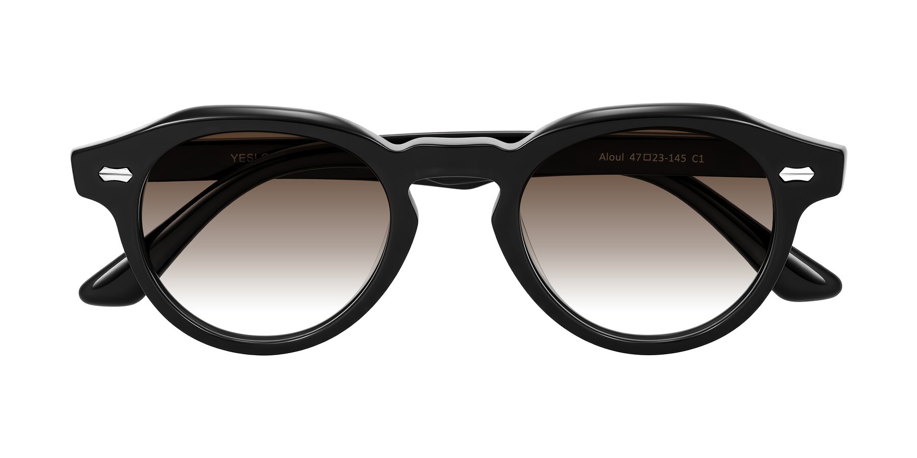 Folded Front of Aloul in Black with Brown Gradient Lenses