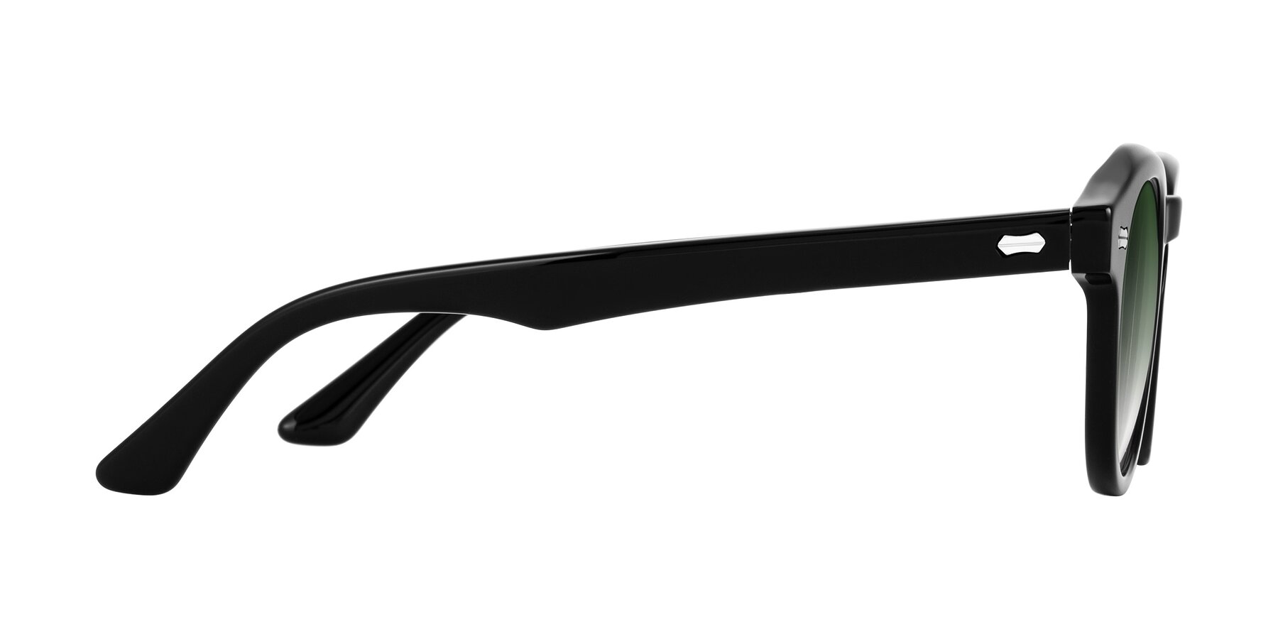 Side of Aloul in Black with Green Gradient Lenses