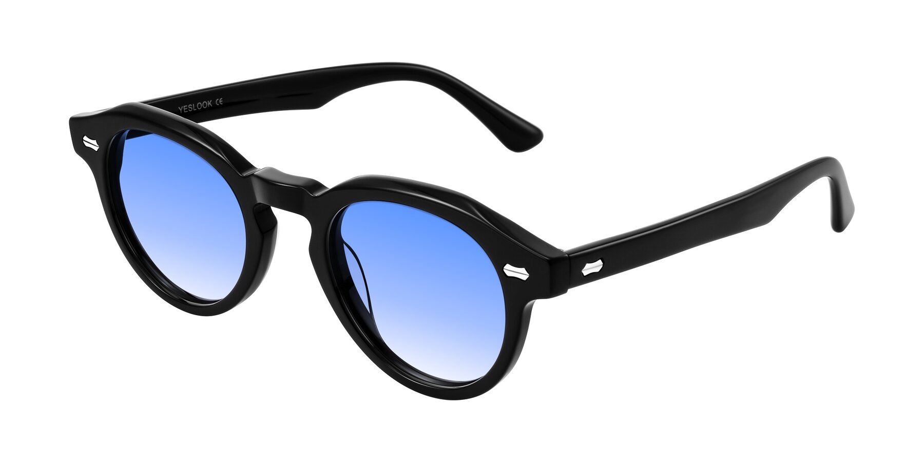 Angle of Aloul in Black with Blue Gradient Lenses
