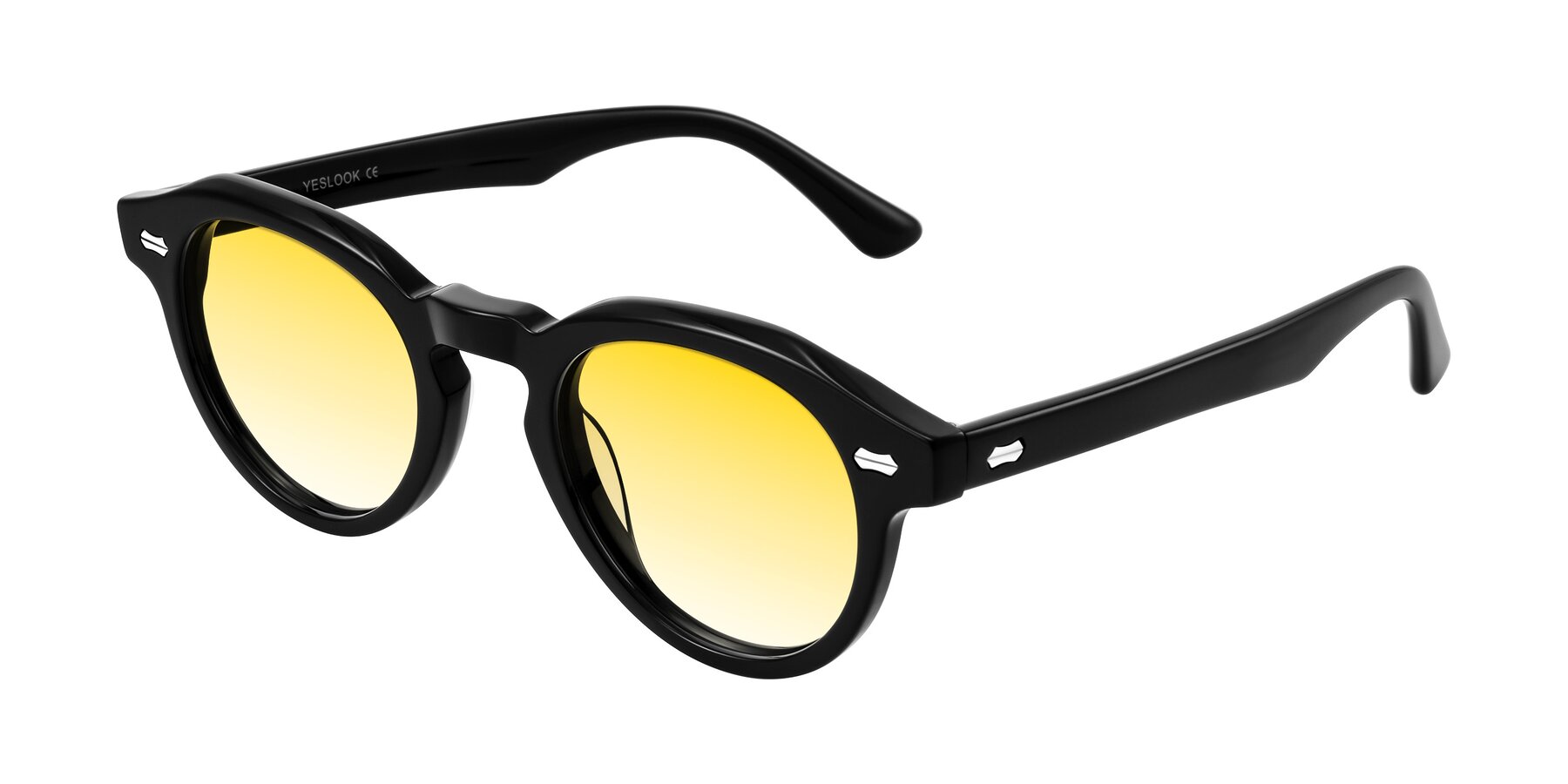 Angle of Aloul in Black with Yellow Gradient Lenses