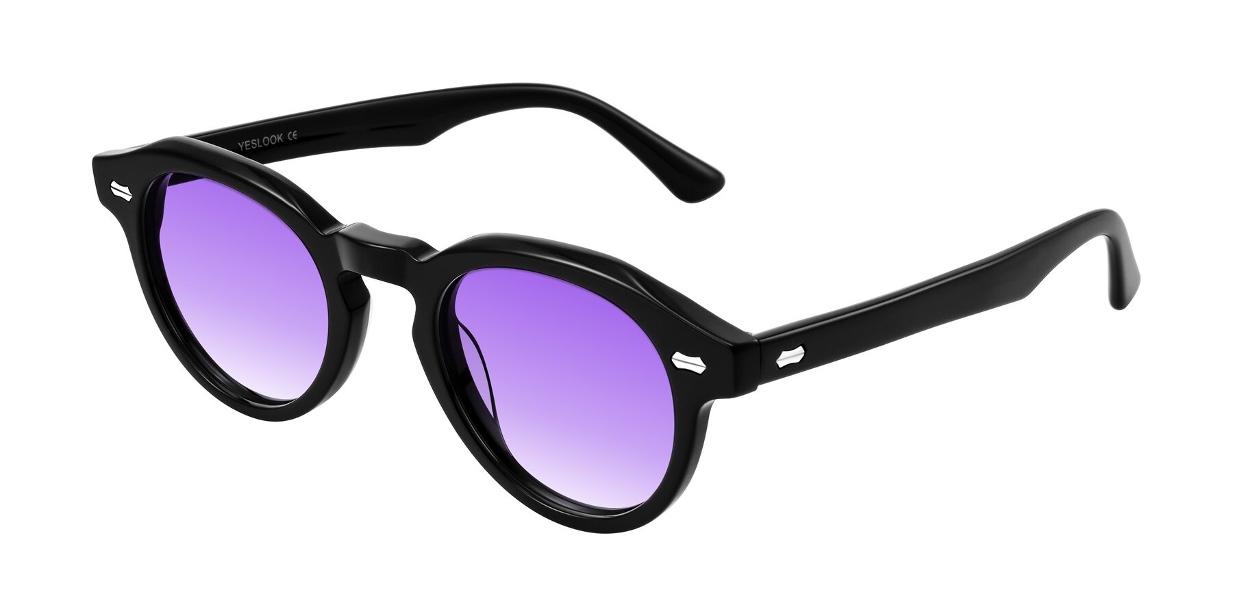 Angle of Aloul in Black with Purple Gradient Lenses