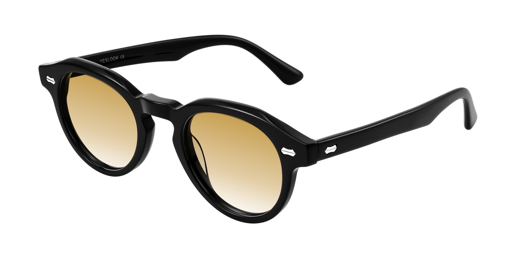 Angle of Aloul in Black with Champagne Gradient Lenses