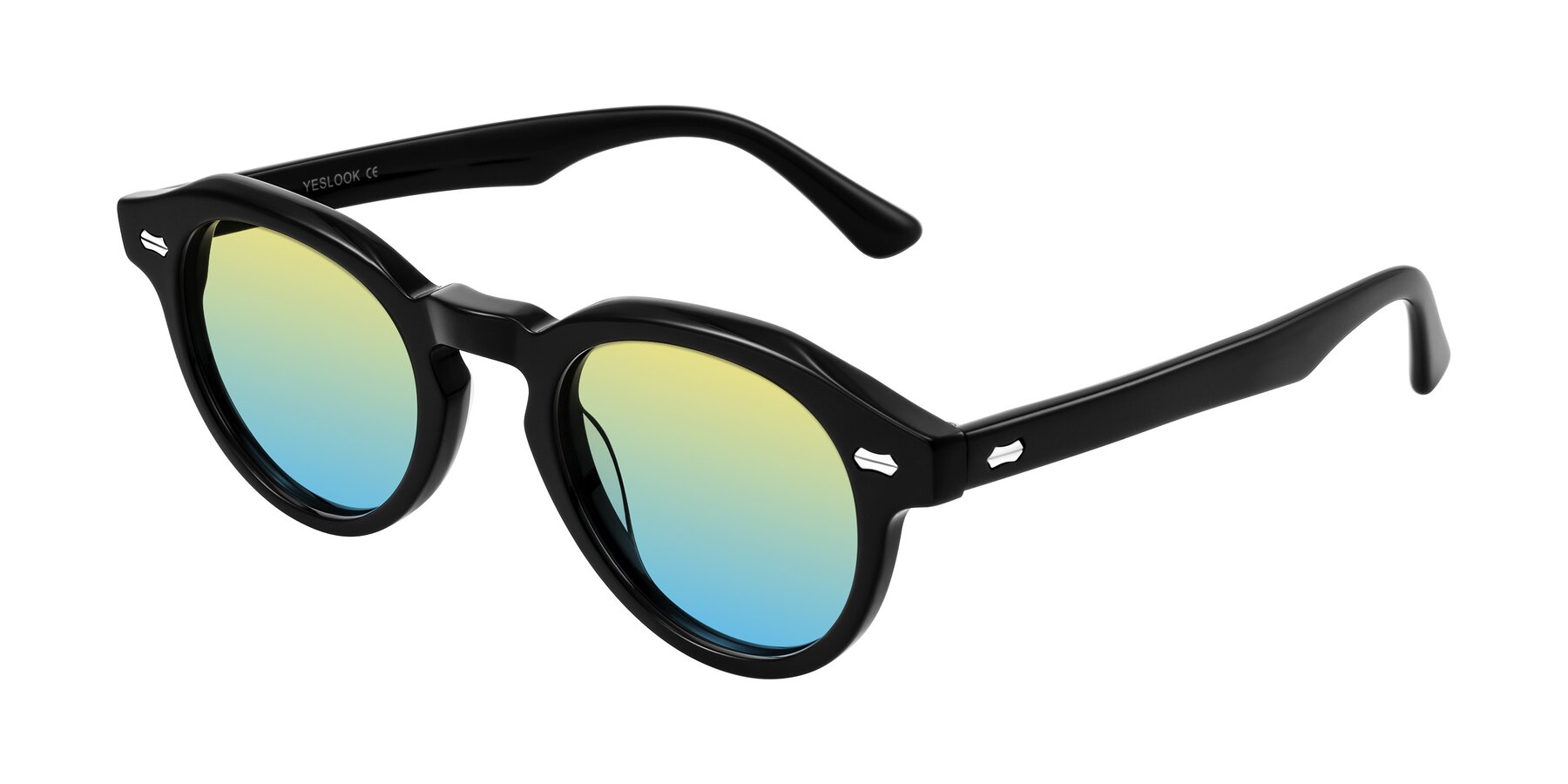 Angle of Aloul in Black with Yellow / Blue Gradient Lenses