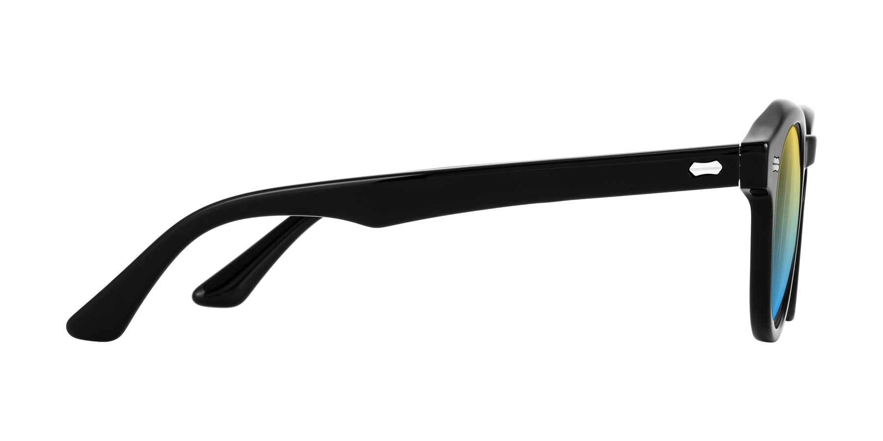 Side of Aloul in Black with Yellow / Blue Gradient Lenses