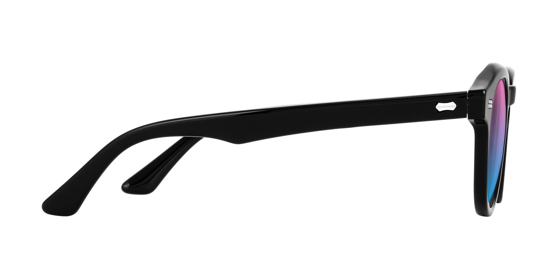 Side of Aloul in Black with Pink / Blue Gradient Lenses
