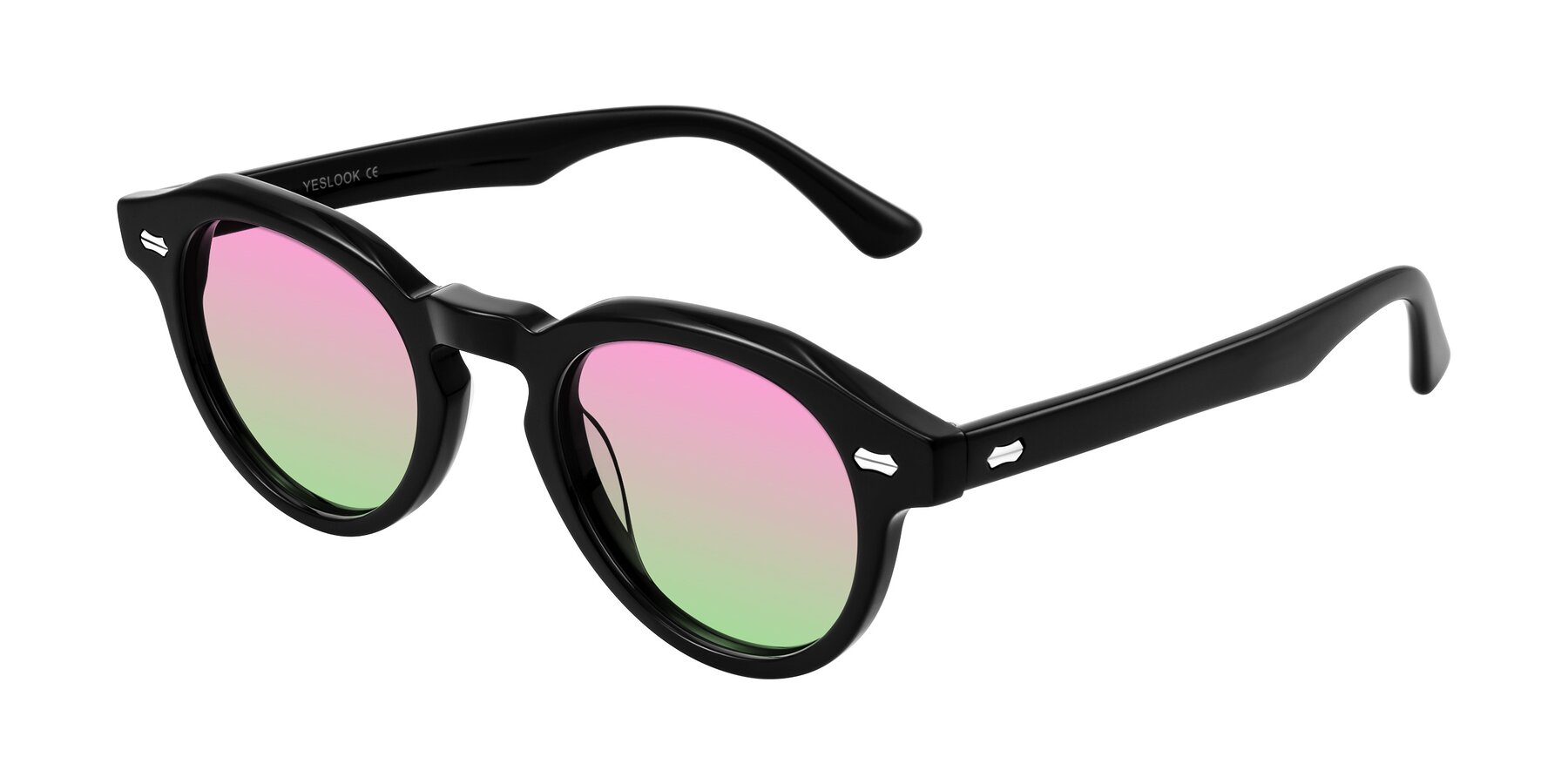 Angle of Aloul in Black with Pink / Green Gradient Lenses