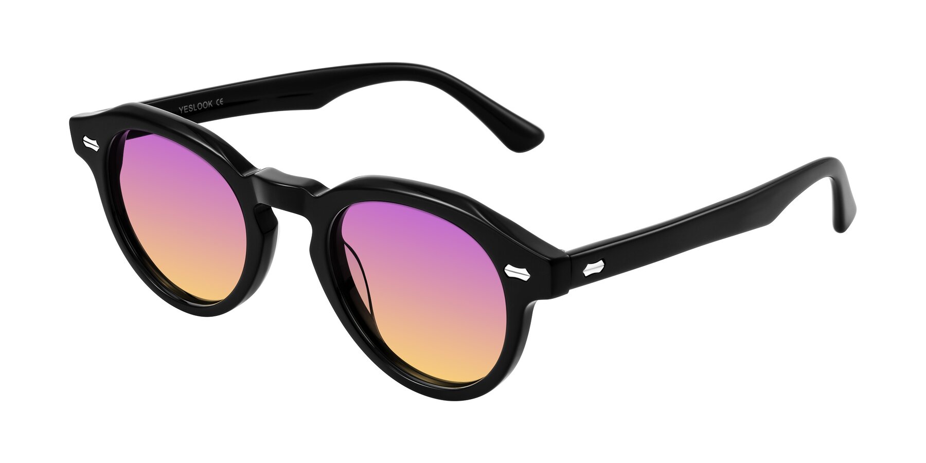 Angle of Aloul in Black with Purple / Yellow Gradient Lenses