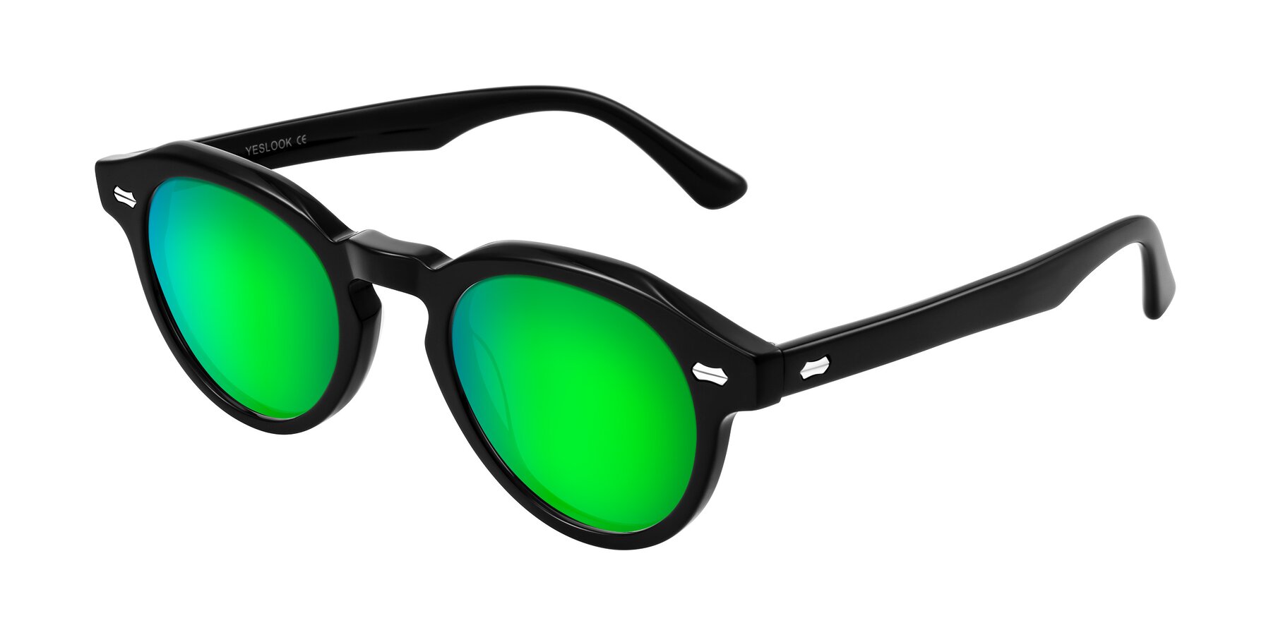 Angle of Aloul in Black with Green Mirrored Lenses