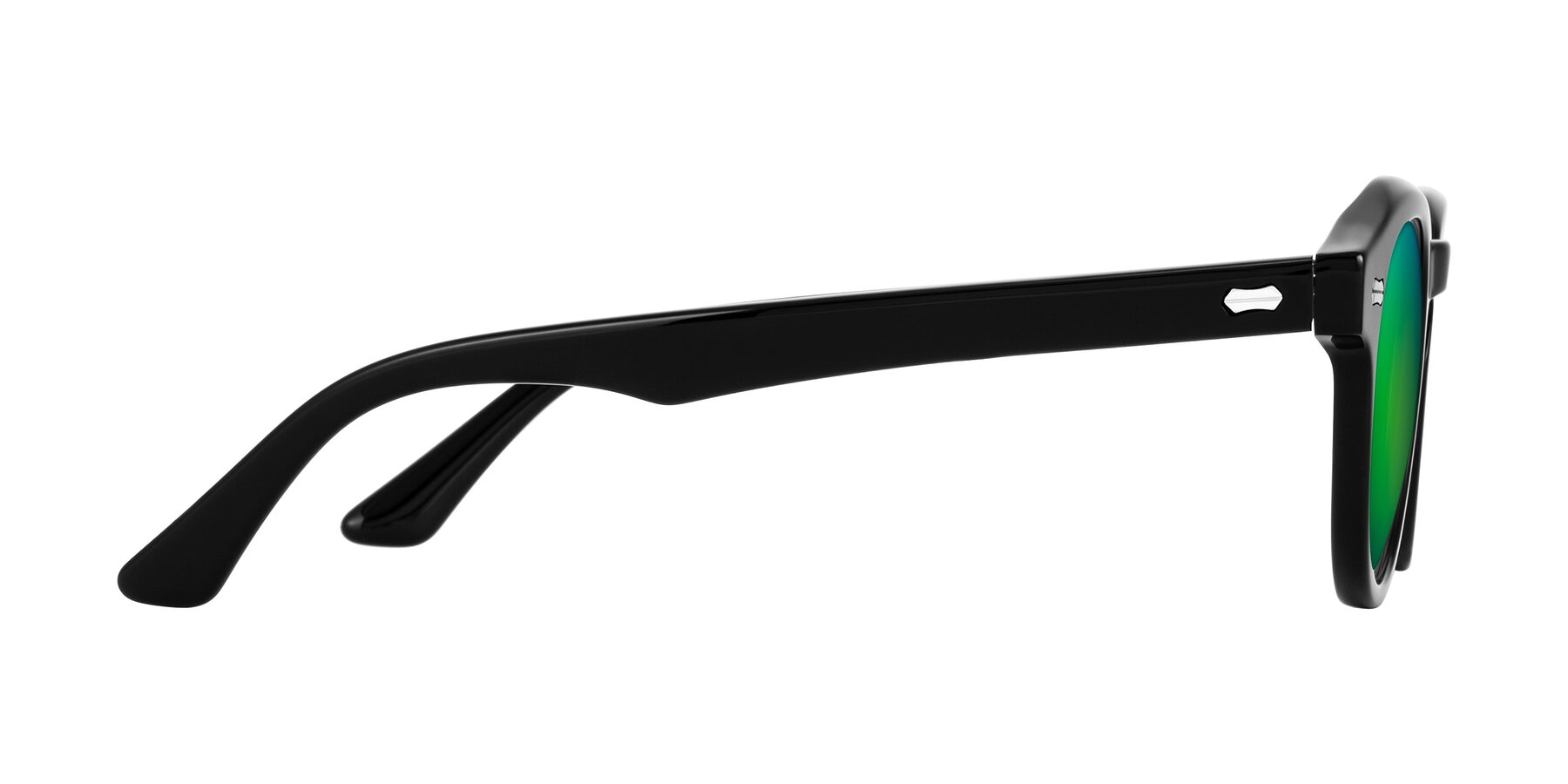 Side of Aloul in Black with Green Mirrored Lenses