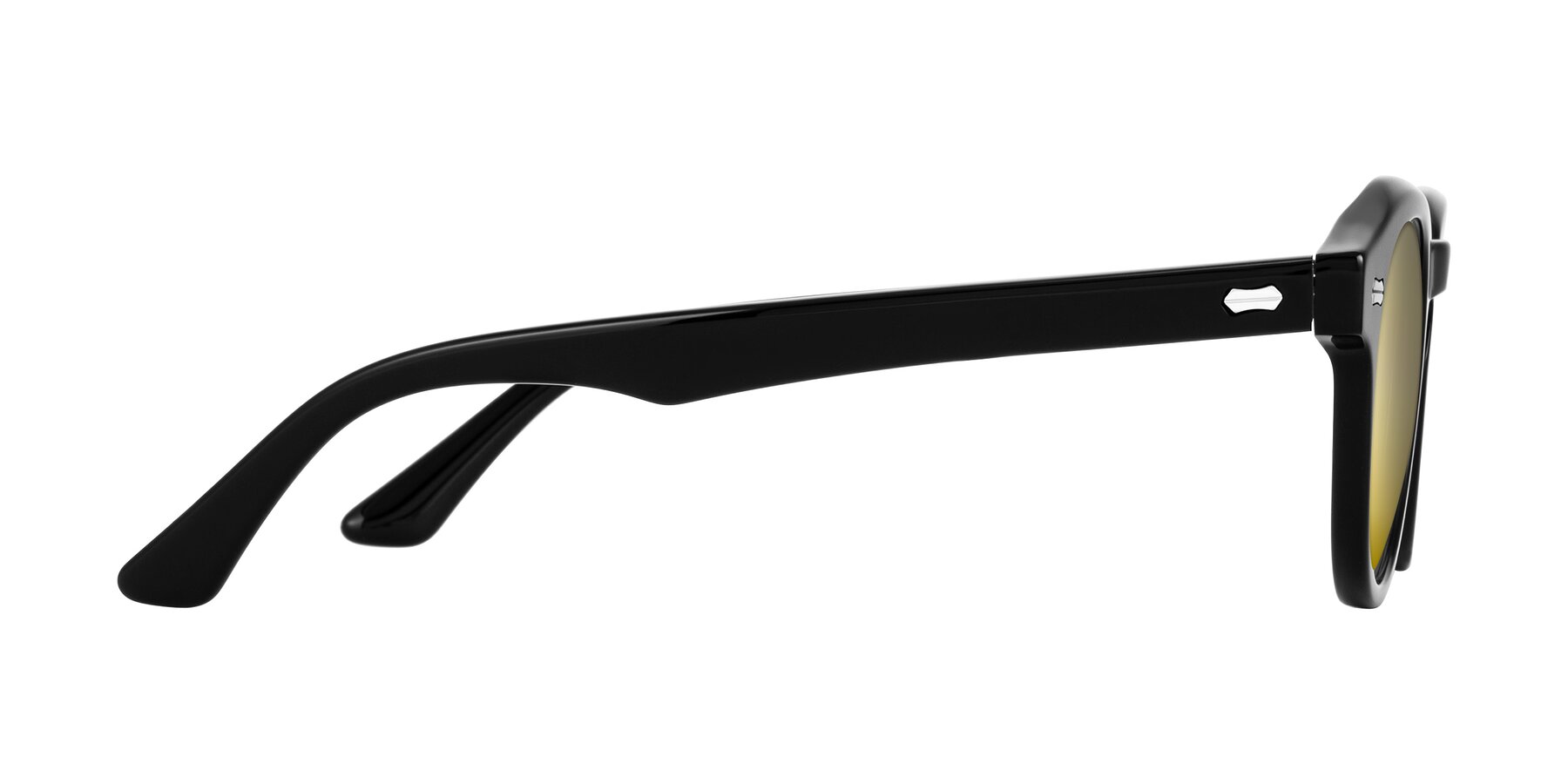Side of Aloul in Black with Gold Mirrored Lenses
