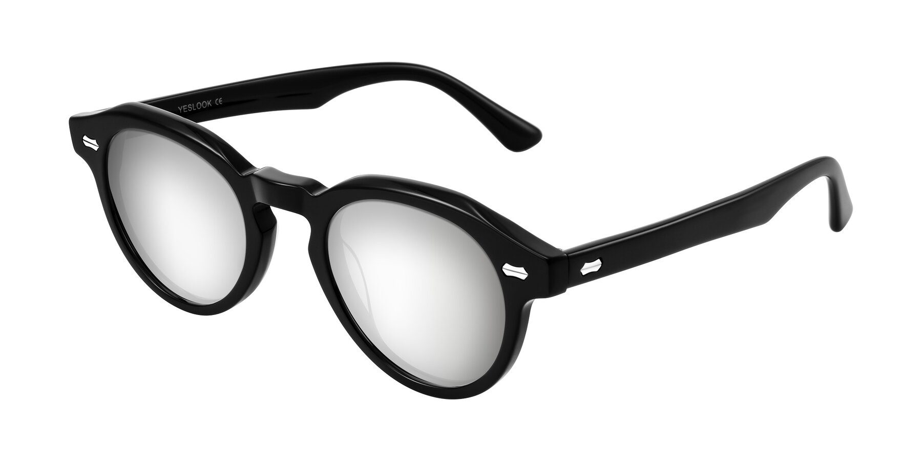 Angle of Aloul in Black with Silver Mirrored Lenses