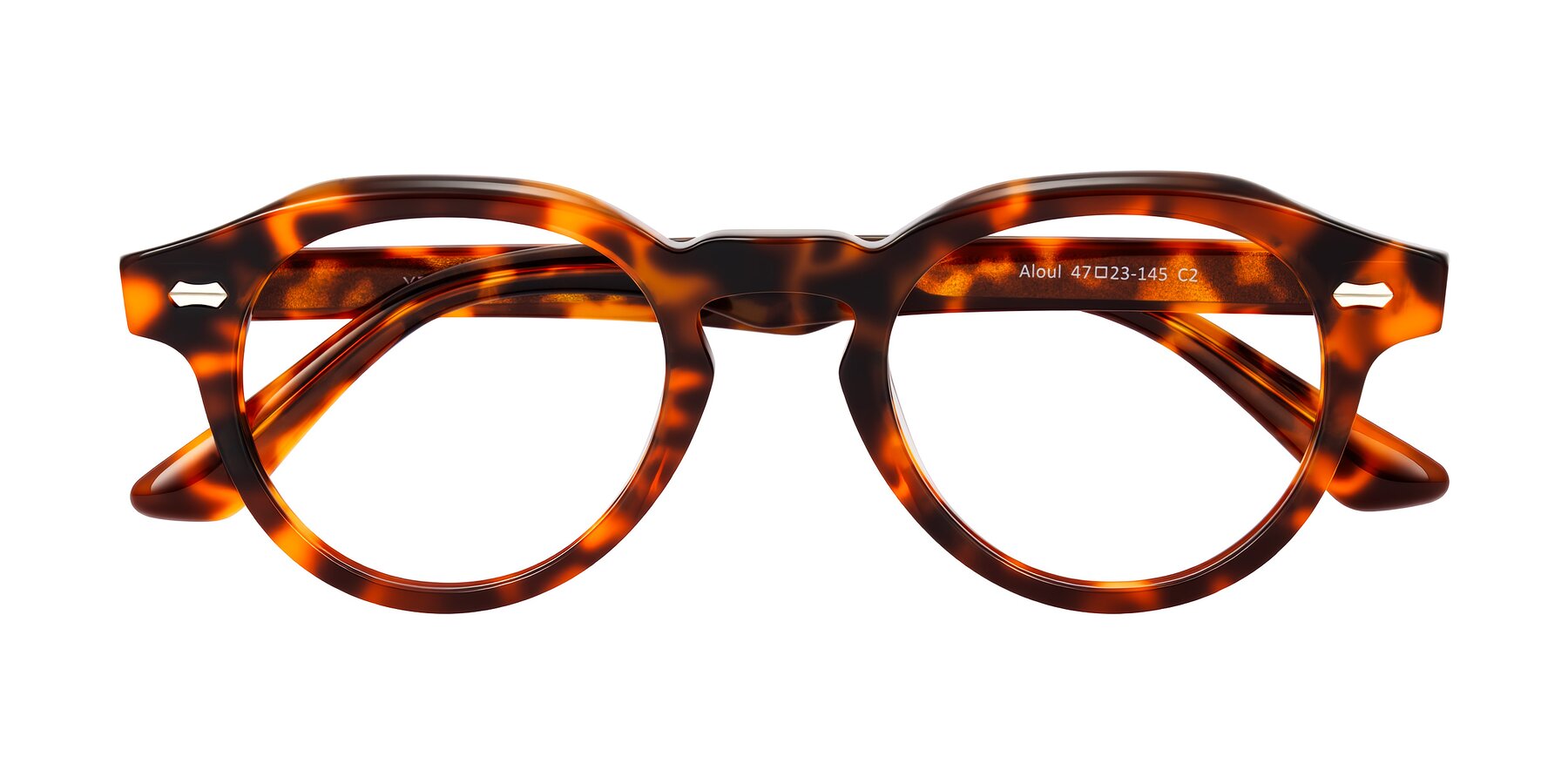 Folded Front of Aloul in Tortoise with Clear Eyeglass Lenses