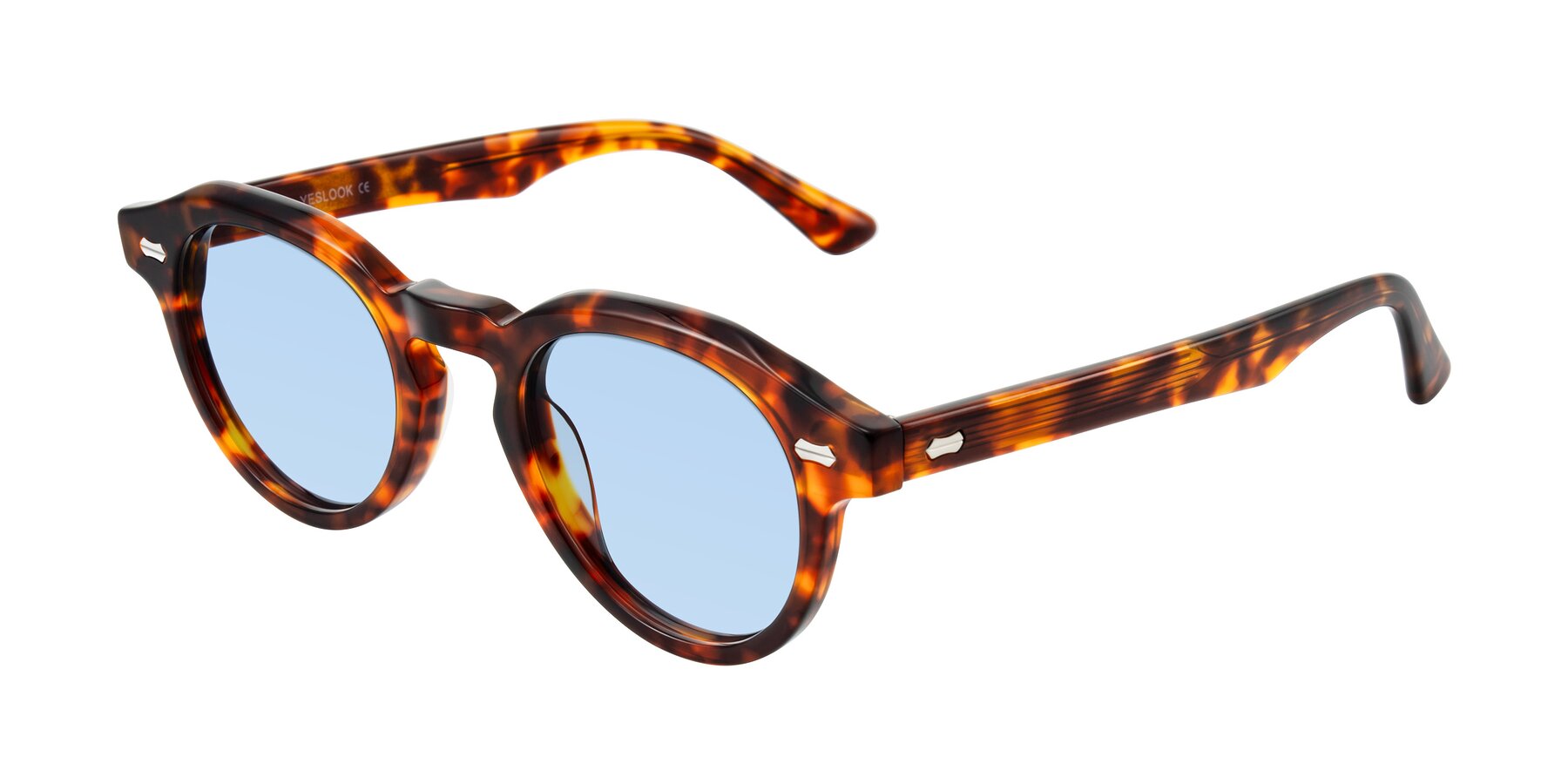 Angle of Aloul in Tortoise with Light Blue Tinted Lenses