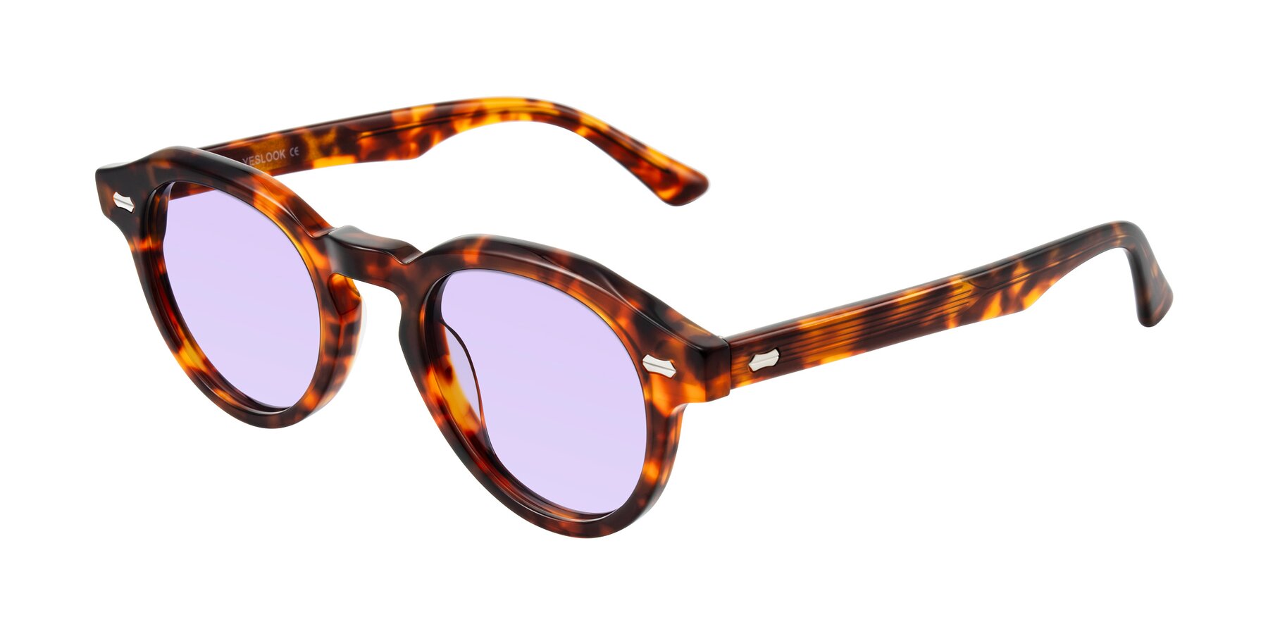 Angle of Aloul in Tortoise with Light Purple Tinted Lenses