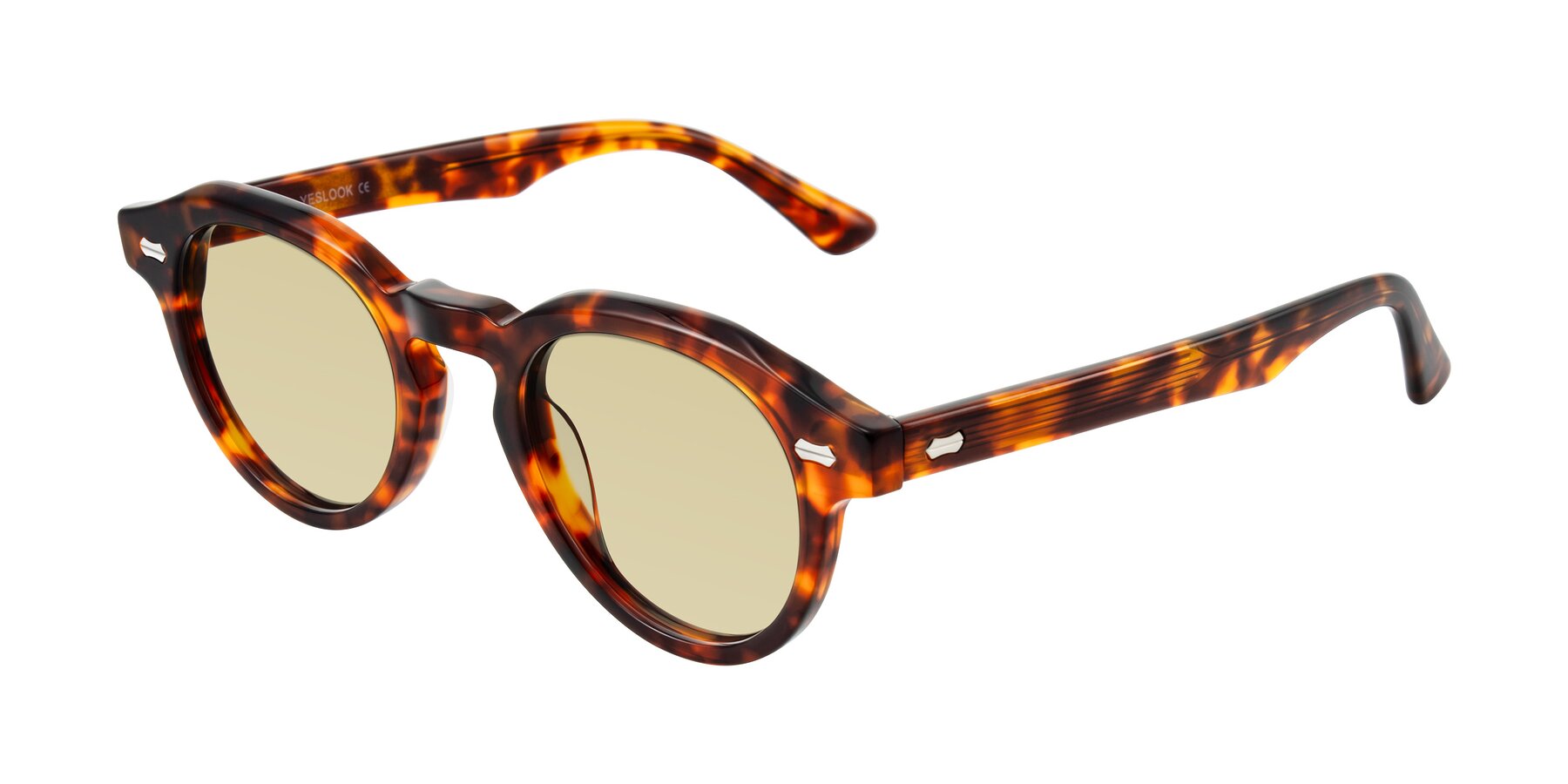 Angle of Aloul in Tortoise with Light Champagne Tinted Lenses